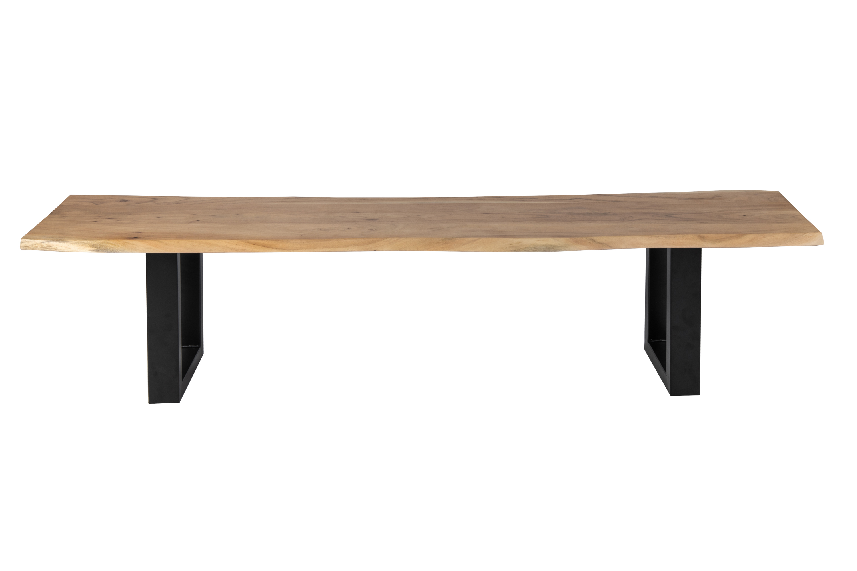 Sitzbank Baumkante 180 cm natur massiv Akazie schwarz
