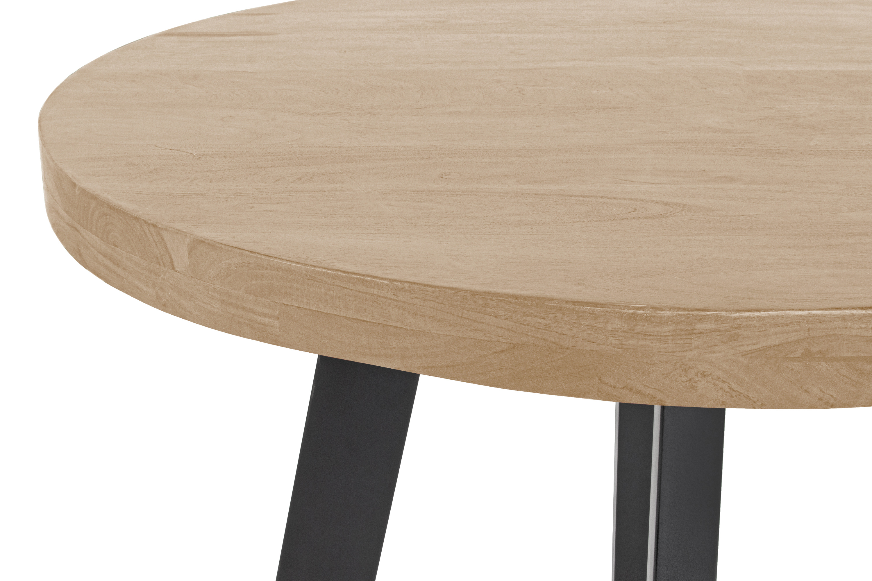 Esszimmertisch rund 90 cm Akazienholz naturfarben schwarz SOPHIA