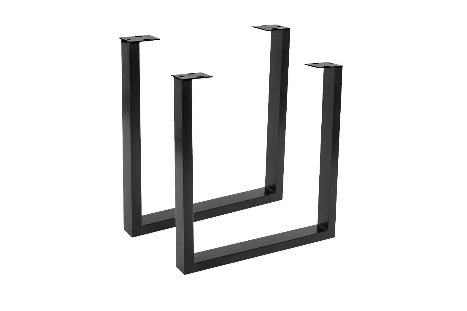 Tischgestell 2er Set Roheisen lackiert & zerlegt 70x10x74 cm schwarz U-Gestell