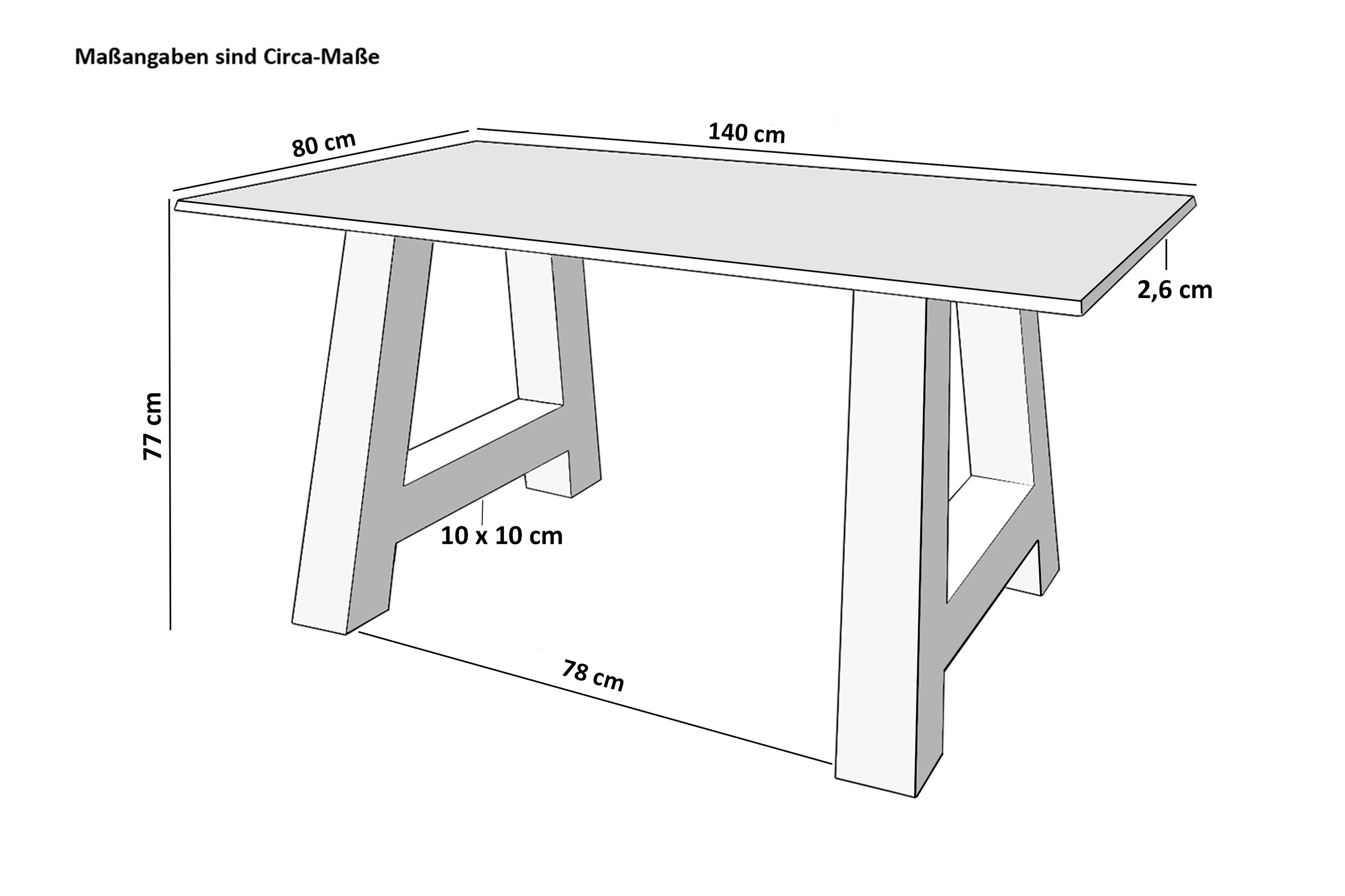  Esstisch Baumkante massiv Akazie Natur 140 x 80 A-Gestell schwarz ATHEN