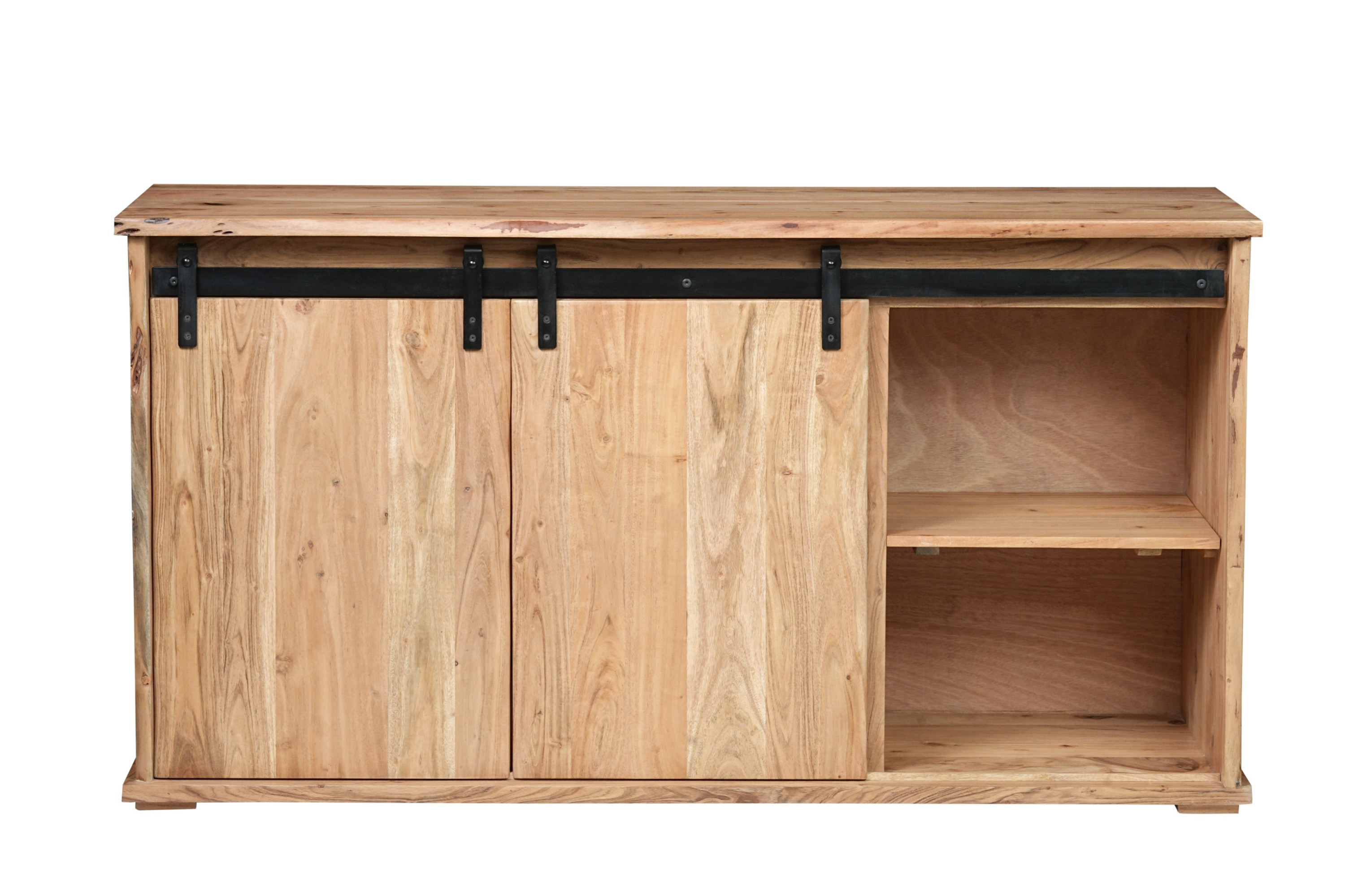 Sideboard Baumkante 150 x 45 x 80 cm Akazienholz massiv naturfarben LIAN I