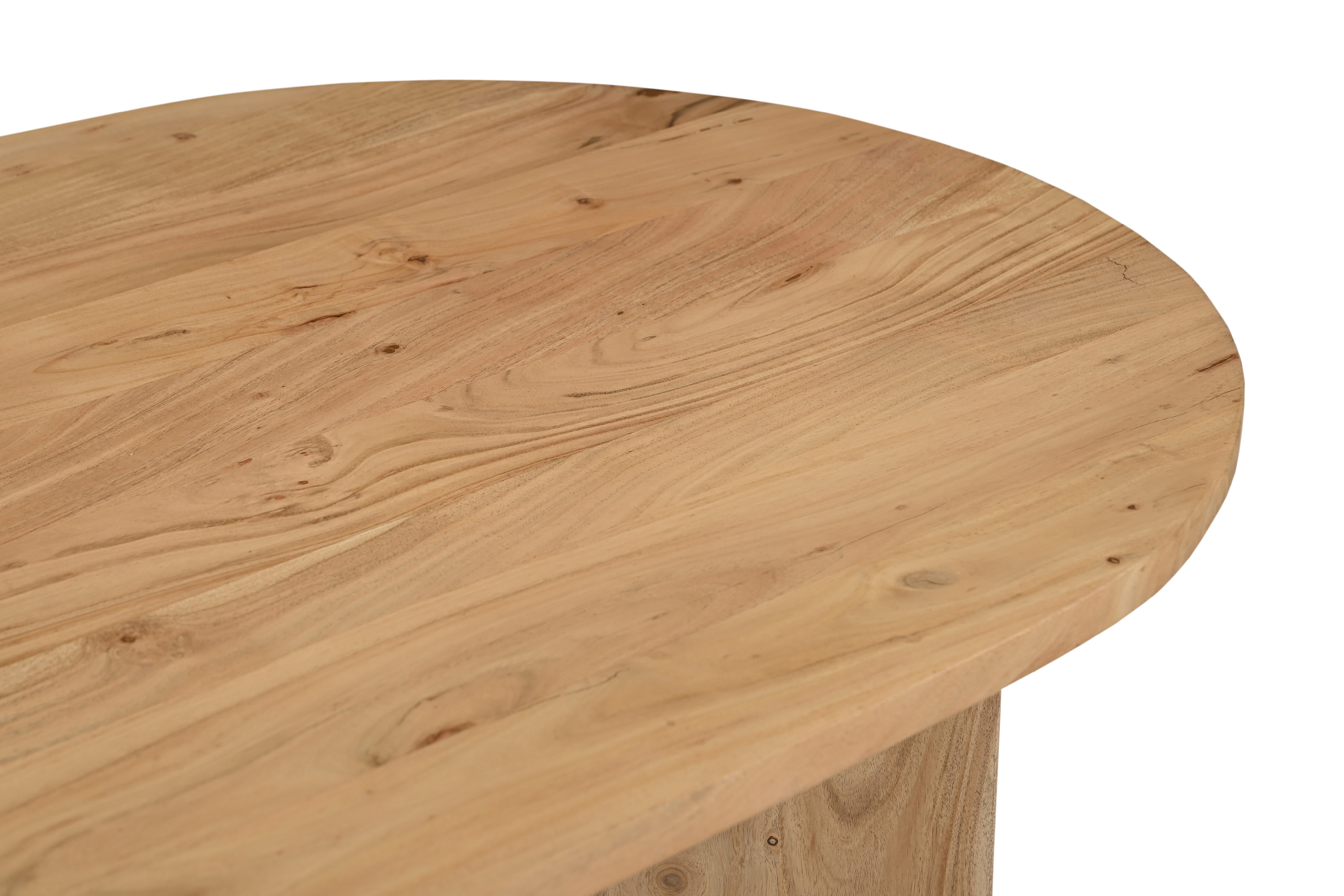 Esstisch 160 x 90 cm Akazienholz Natur gerade Kante oval V-Gestell LAURIE