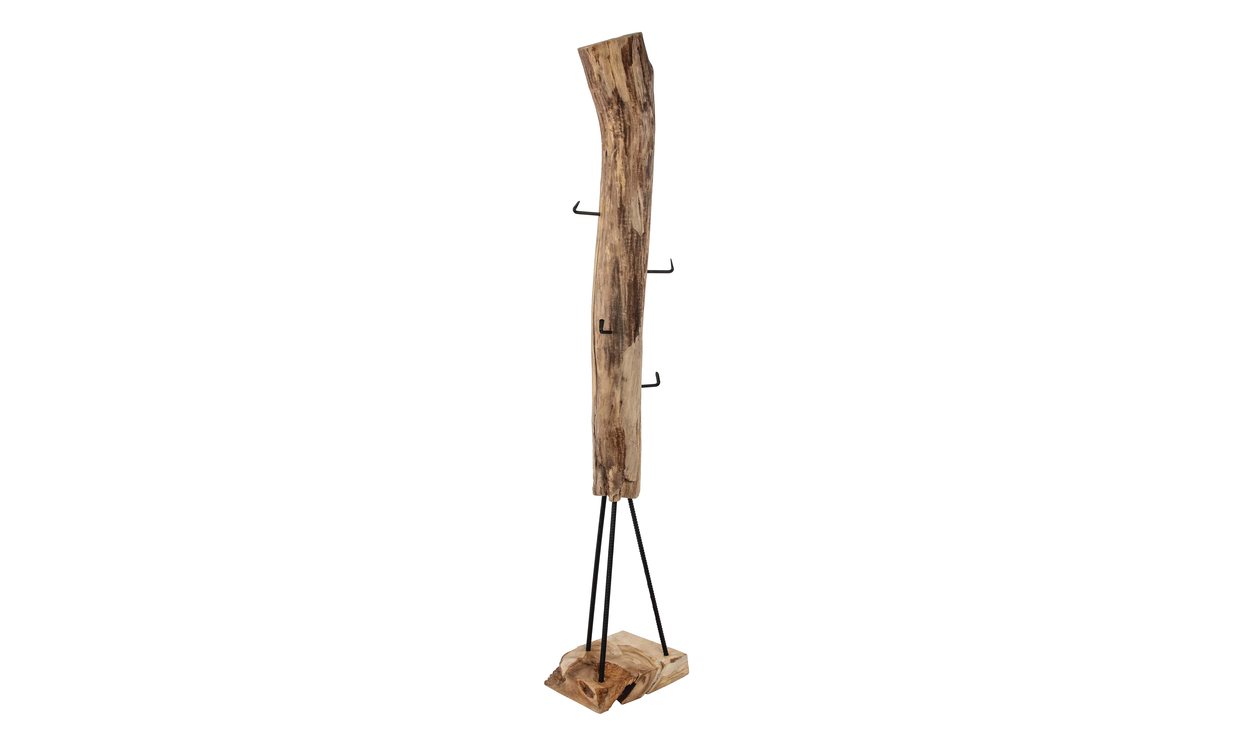 Garderobe Kleiderständer massives Teakholz 35 x 30 x 188 cm Teak ZALACCA