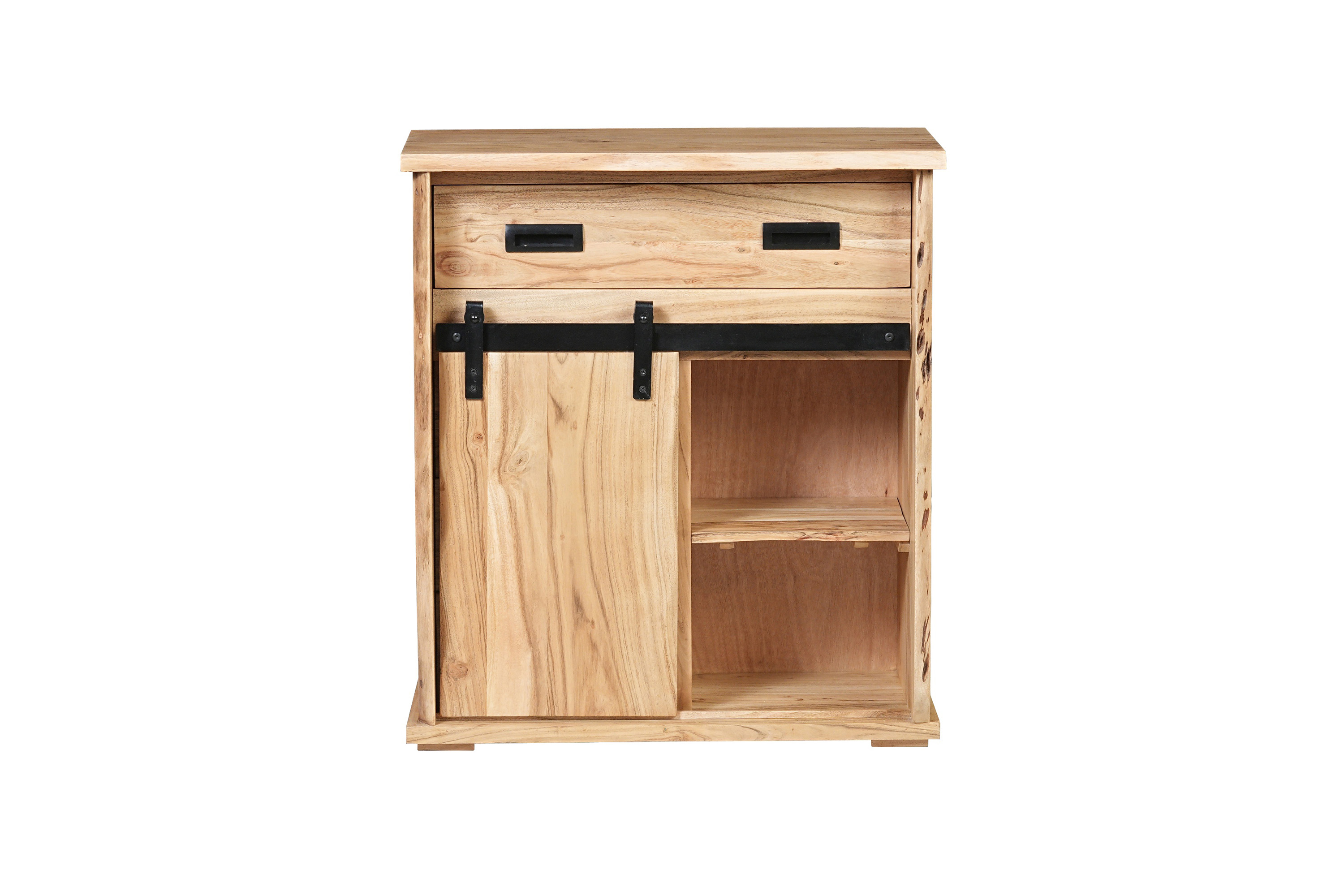Sideboard Baumkante 75 x 35 x 85 cm Akazienholz massiv naturfarben LIAN VI