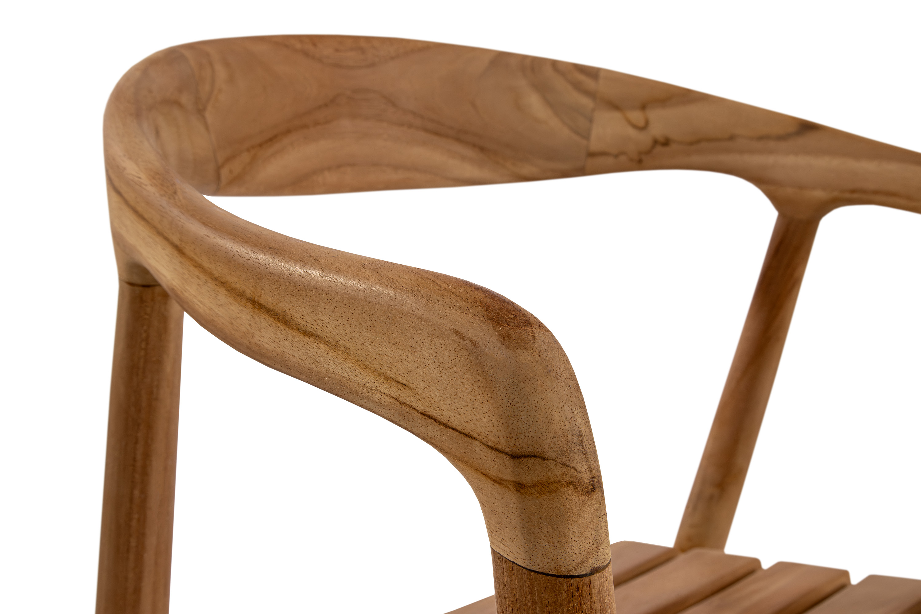 Gartenstuhl Outdoor Teakholz massiv mit Armlehnen stapelbar & wetterfest SALLY