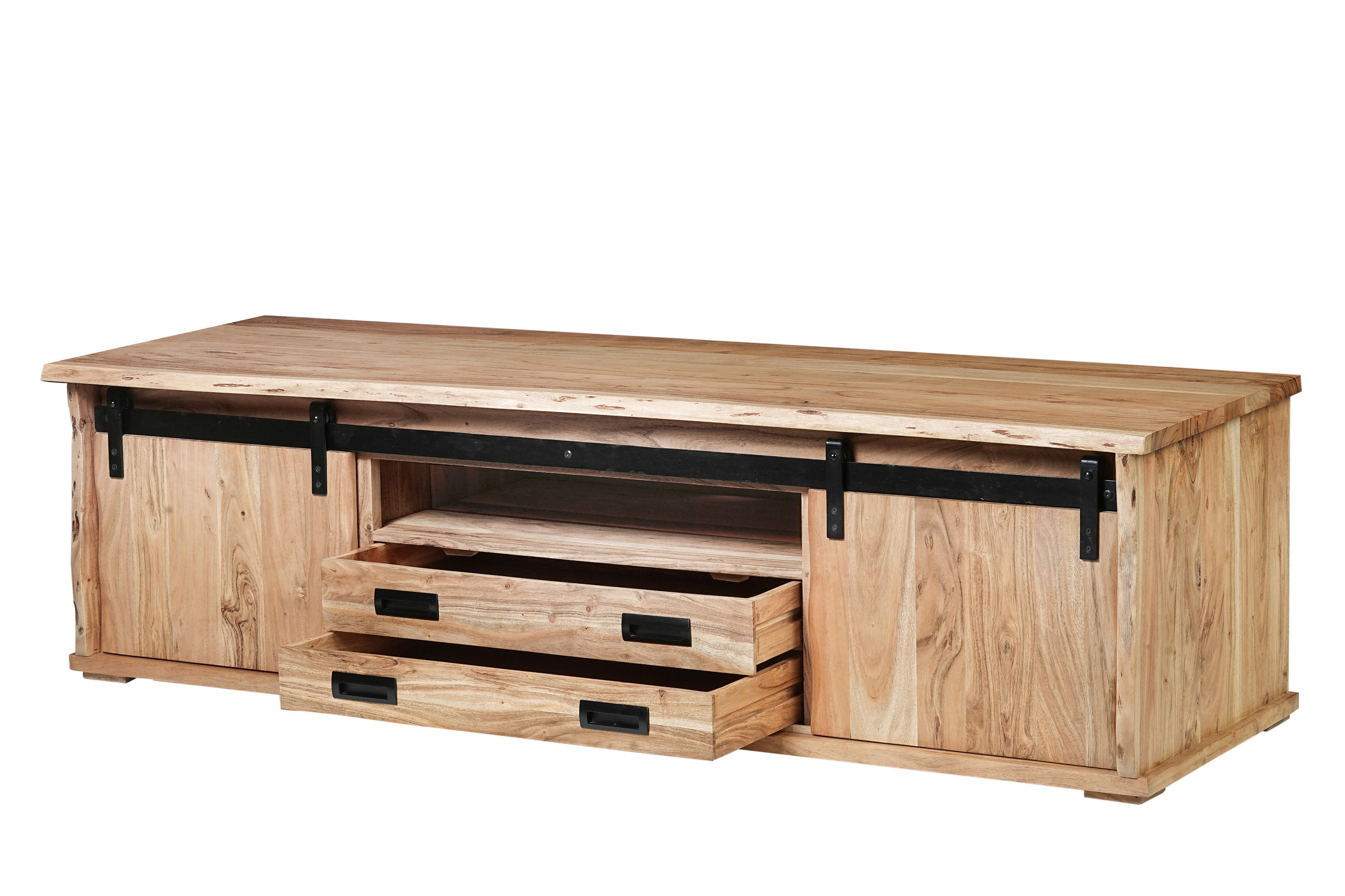 Lowboard Baumkante 180 x 55 x 50 cm Akazienholz massiv naturfarben LIAN I