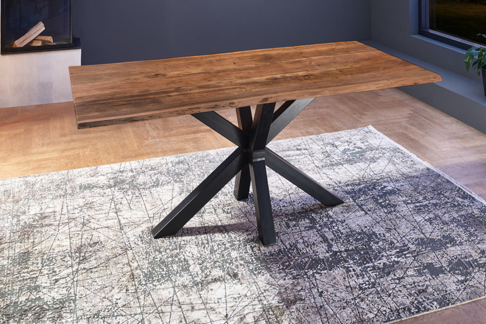 Esstisch Baumkante massiv Akazie nussbaum 120 x 80 schwarz FELINA Esstisch Baumkante massiv Akazie nussbaum 120 x 80 schwarz FELINA