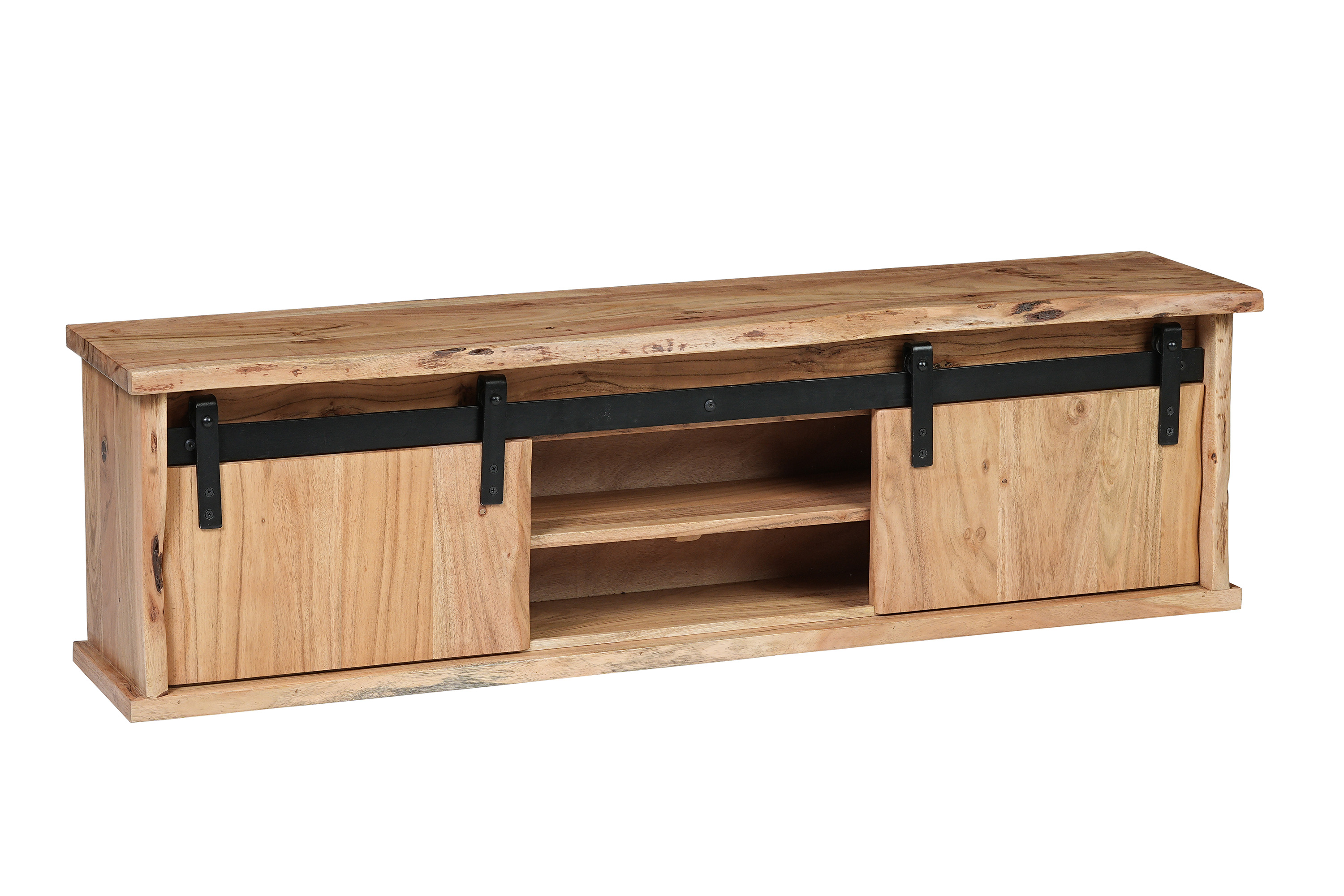 Regal Wandboard Baumkante 130 x 25 x 37 cm Akazienholz massiv naturfarben LIAN I