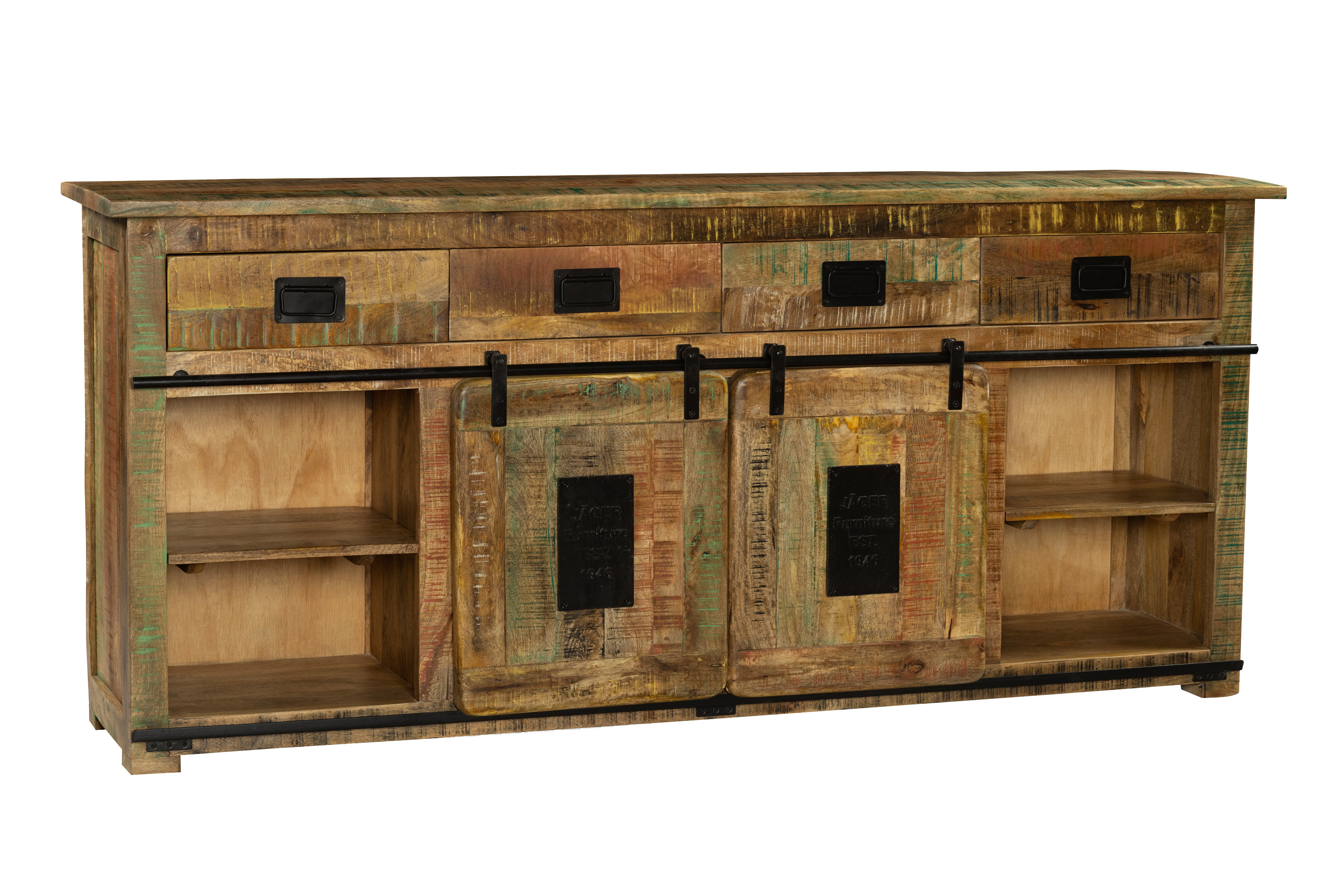Sideboard Kommode Mango massiv vielfarbig 200 x 90 x 45 cm LIBRO