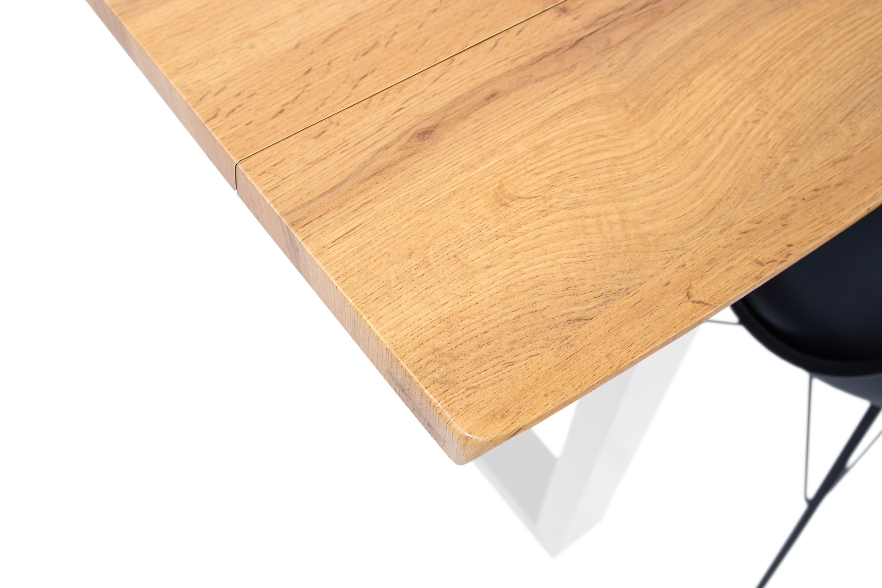 Esstisch Baumkante Holz-Optik Wildeiche 160 x 85 U-Gestell weiß DUA