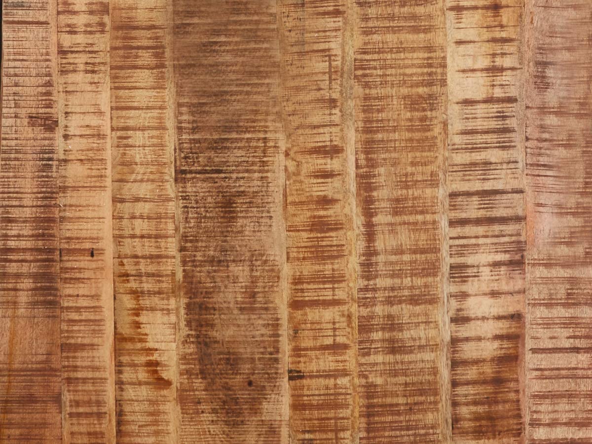 Essgruppe 180 cm Mango naturfarben U-Gestell silber mit 6 Stühlen NORINA