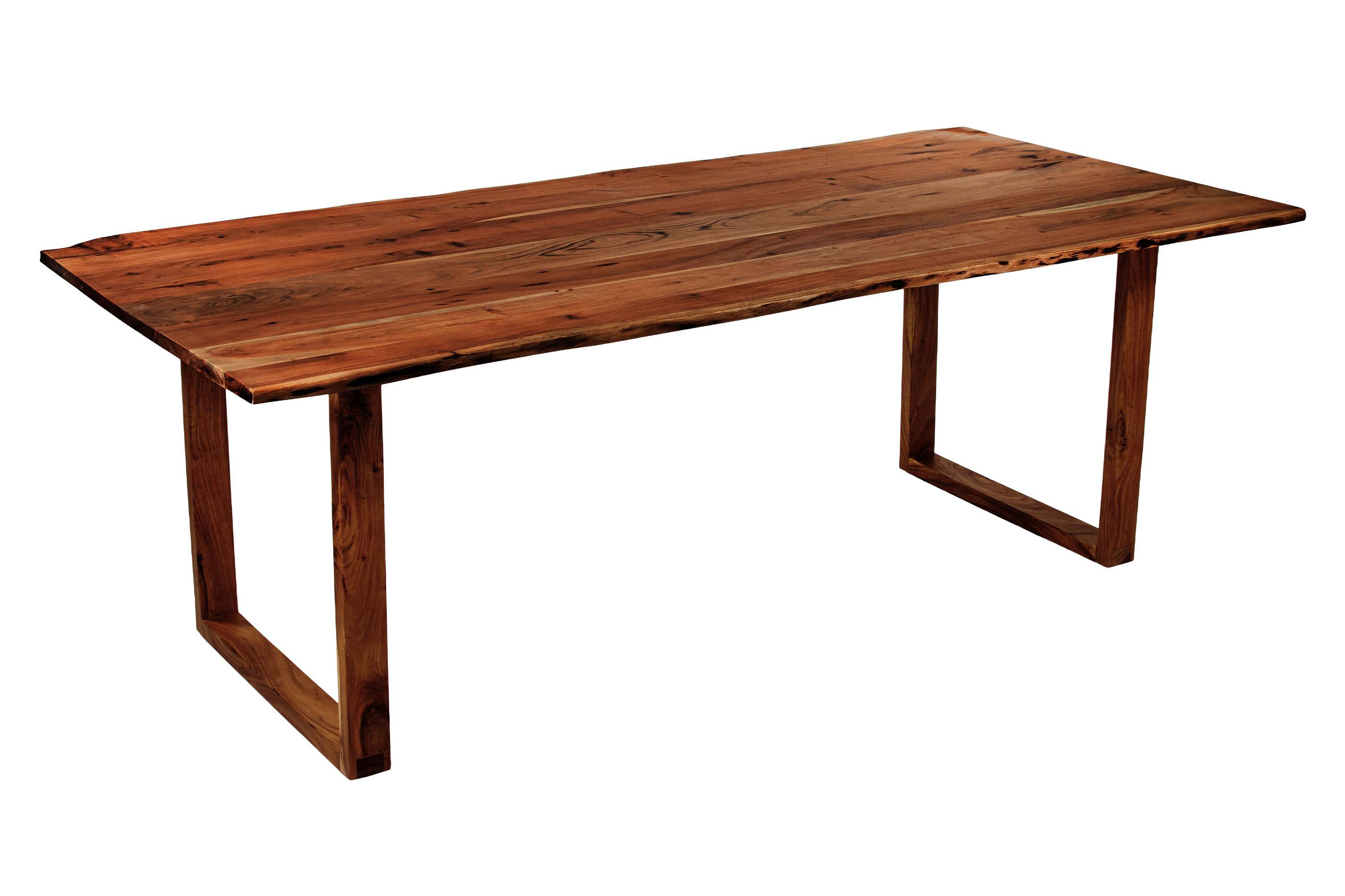 Esstisch Baumkante massiv Akazie nussbaum 220 x 100 cm U-Gestell Holz nussbaum GRAZ