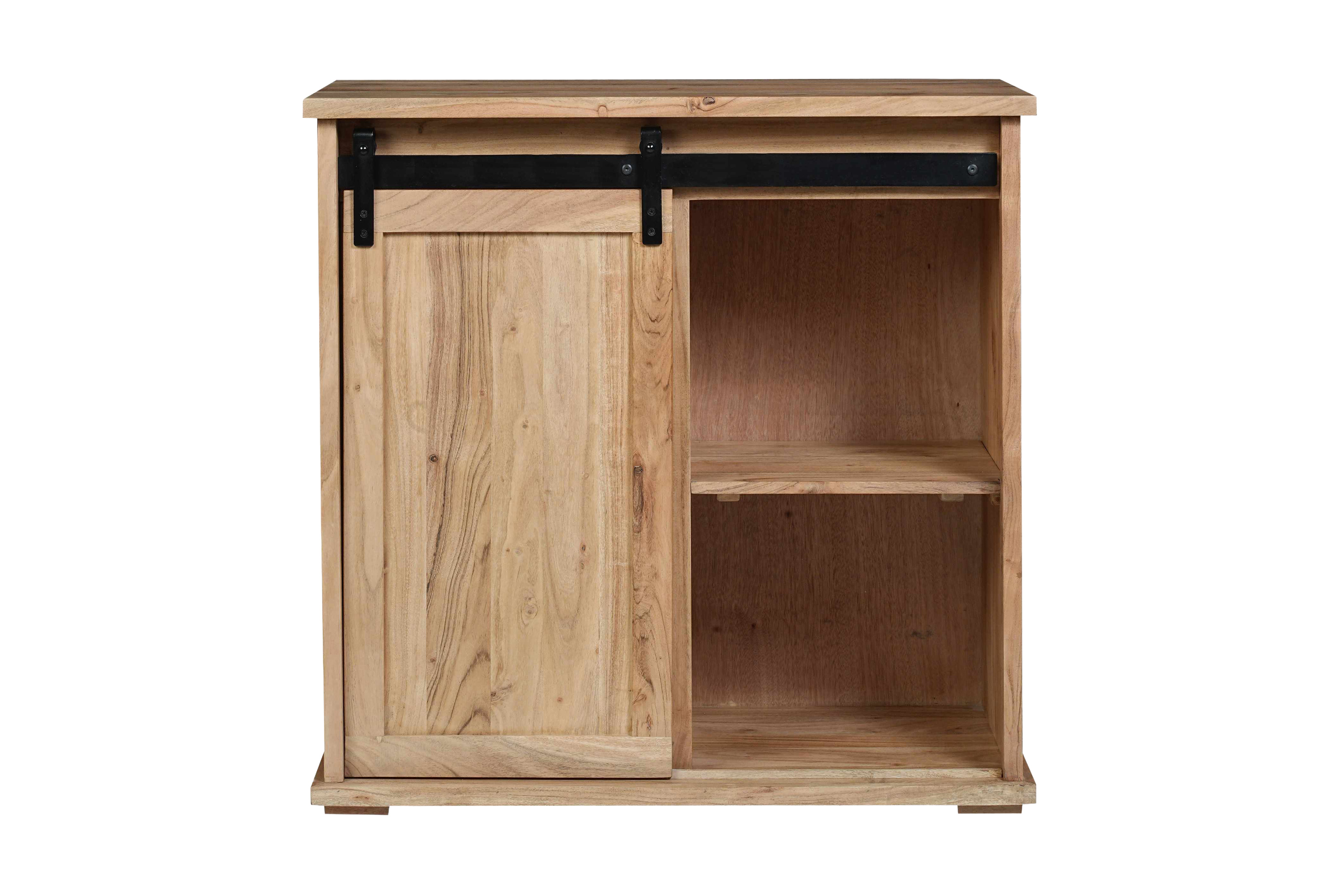 Sideboard 90 x 45 x 85 cm Akazienholz massiv naturfarben ohne Baumkante LIAN 5