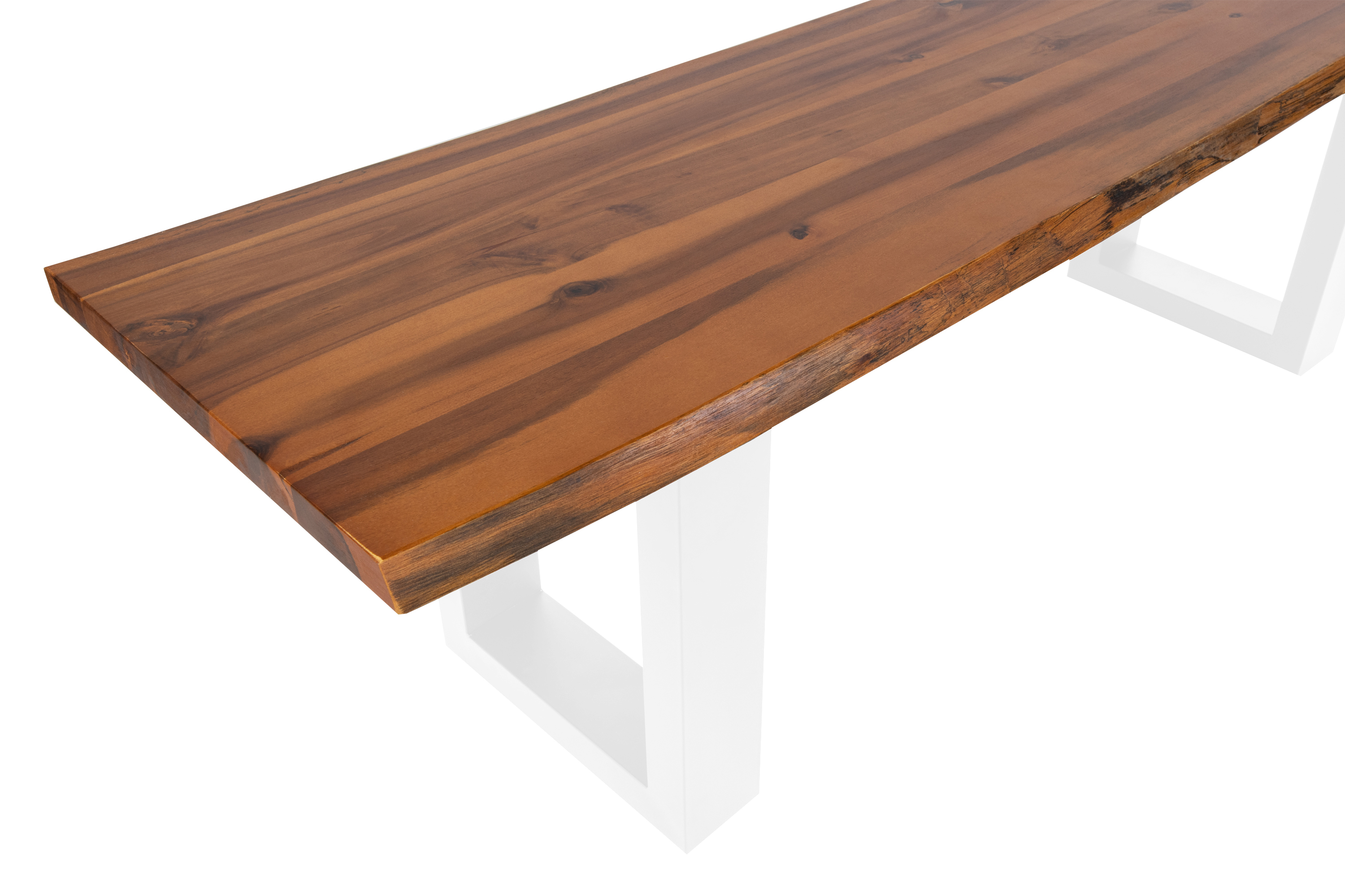 Sitzbank Baumkante 160 cm Cognac massiv Akazie weiß ESRA
