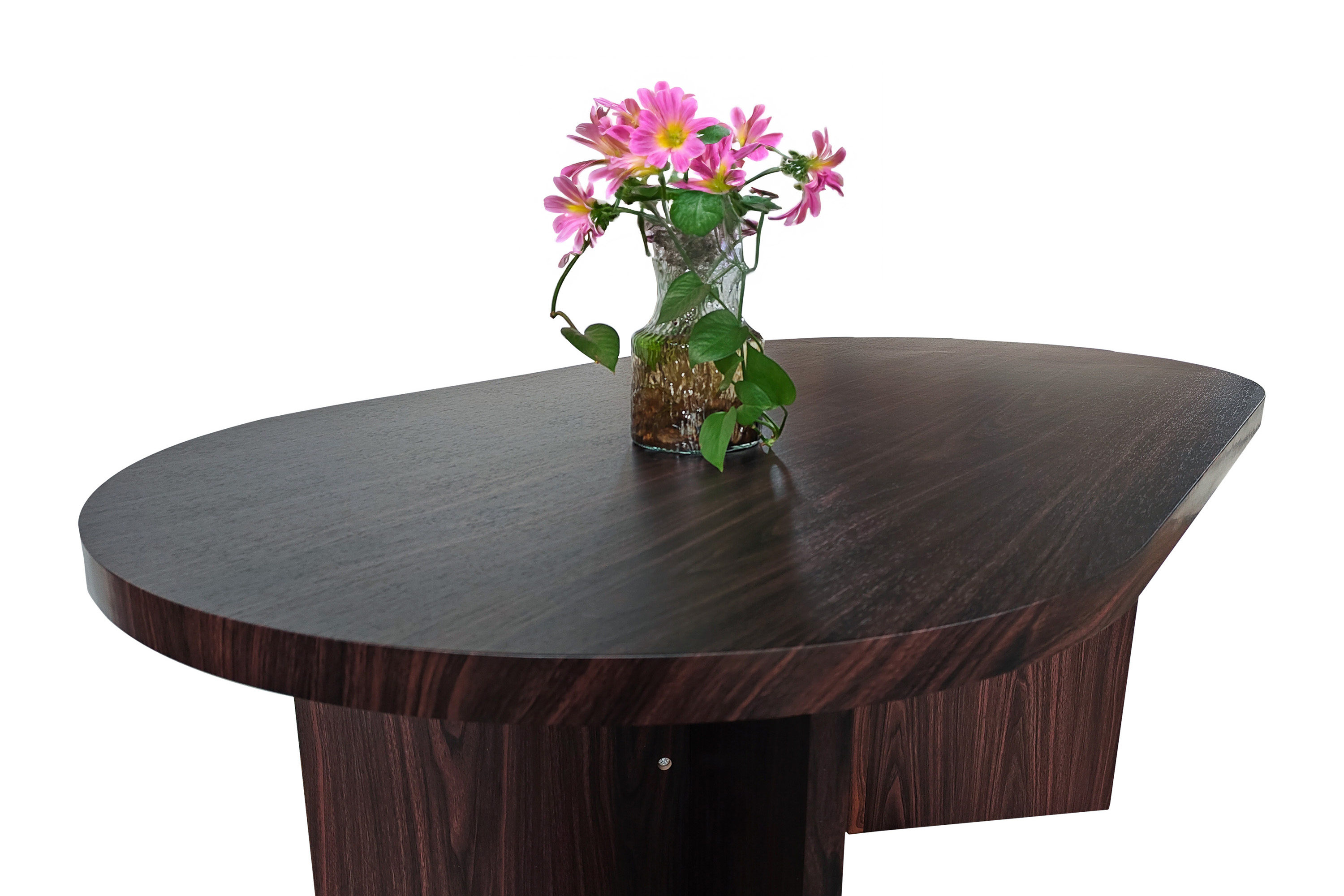 Esstisch 160 x 90 cm Holz Walnuss-Optik gerade Kante oval V-Gestell OVI Esstisch 160 x 90 cm Holz Walnuss-Optik gerade Kante oval V-Gestell OVI