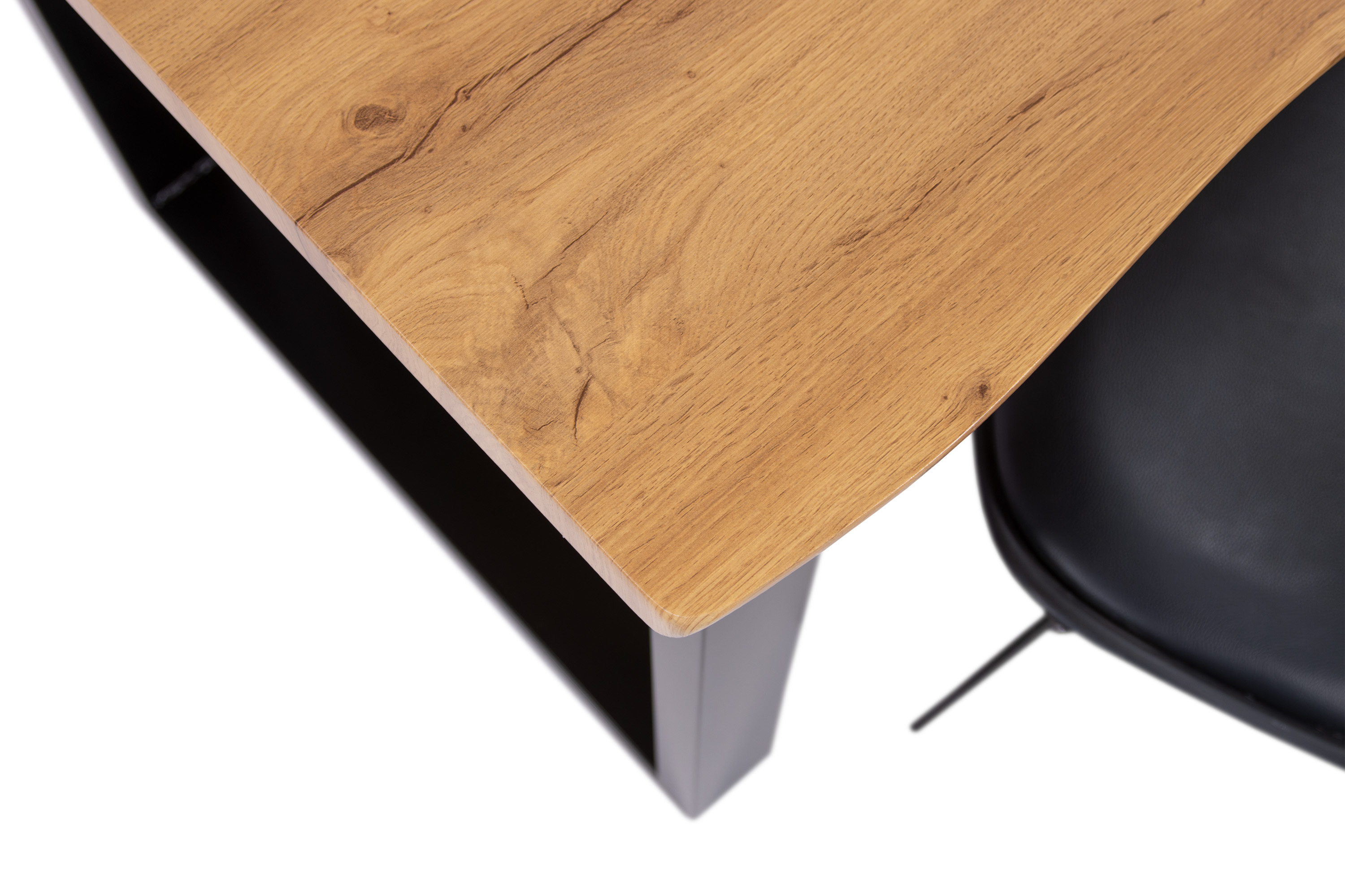 Esstisch Baumkante Holz-Optik Wildeiche 80 x 80 U-Gestell schwarz JOSY Esstisch Baumkante Holz-Optik Wildeiche 80 x 80 U-Gestell schwarz JOSY