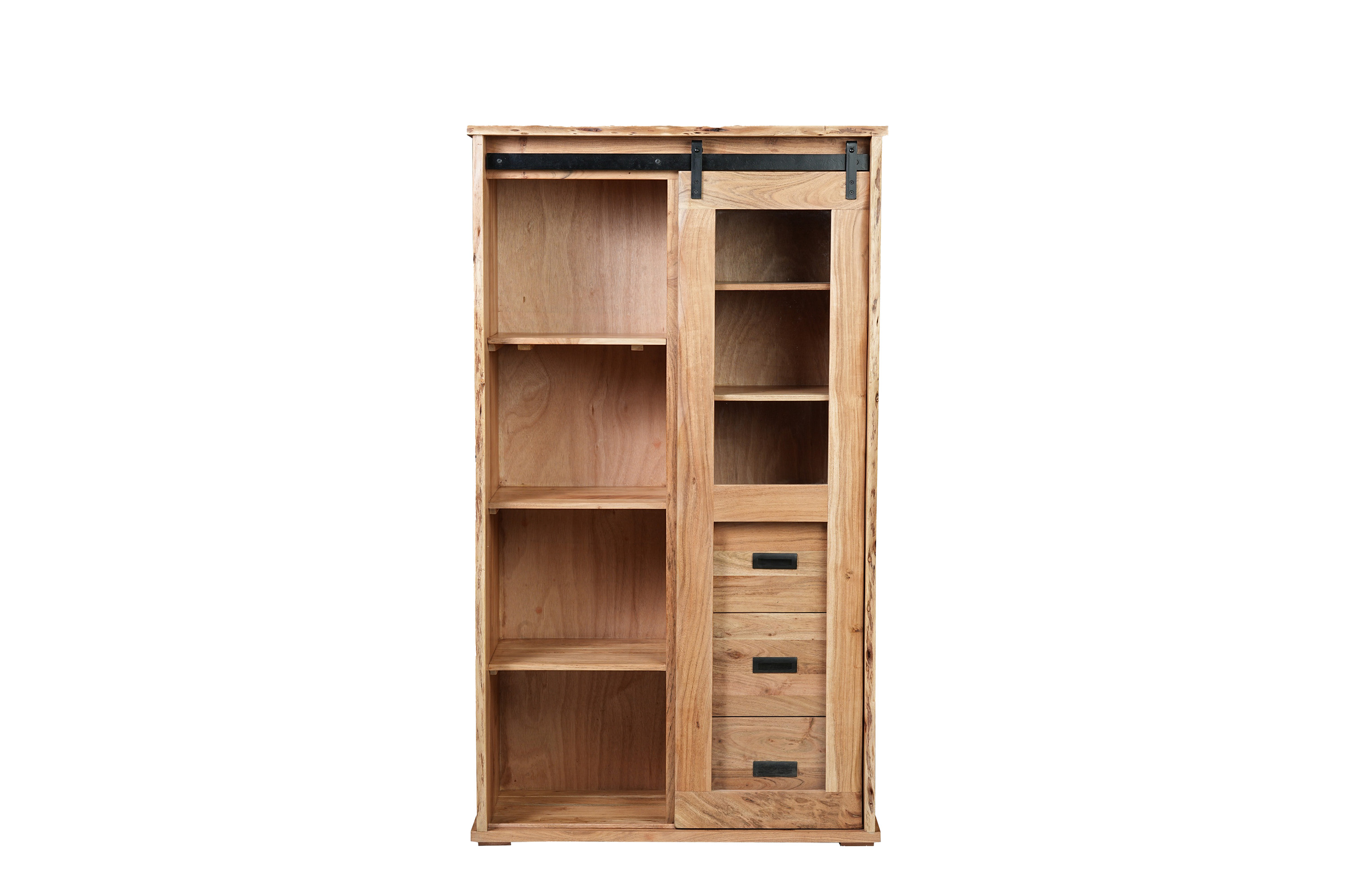 Highboard Baumkante 100 x 45 x 175 cm Akazienholz massiv naturfarben LIAN IV