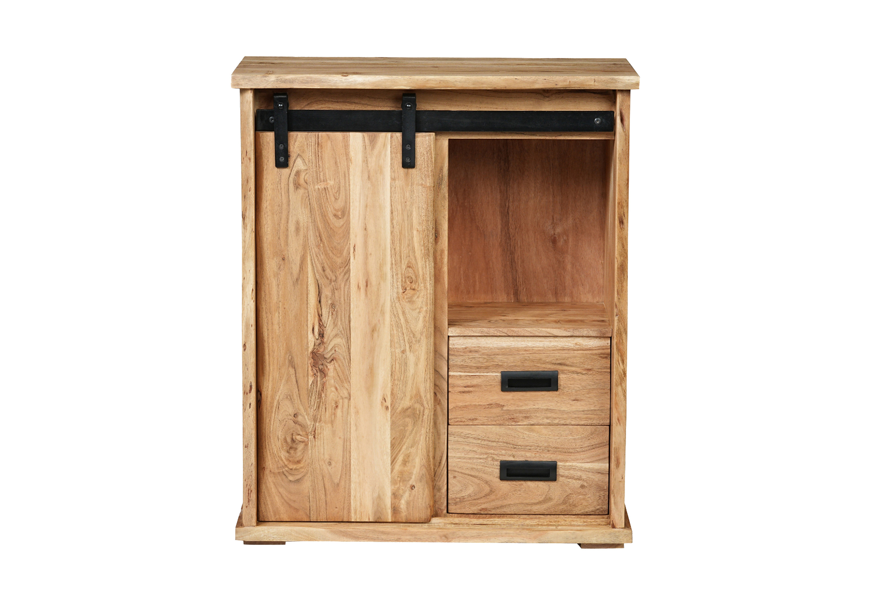 Sideboard Baumkante 75 x 36 x 90 cm Akazienholz massiv naturfarben LIAN III