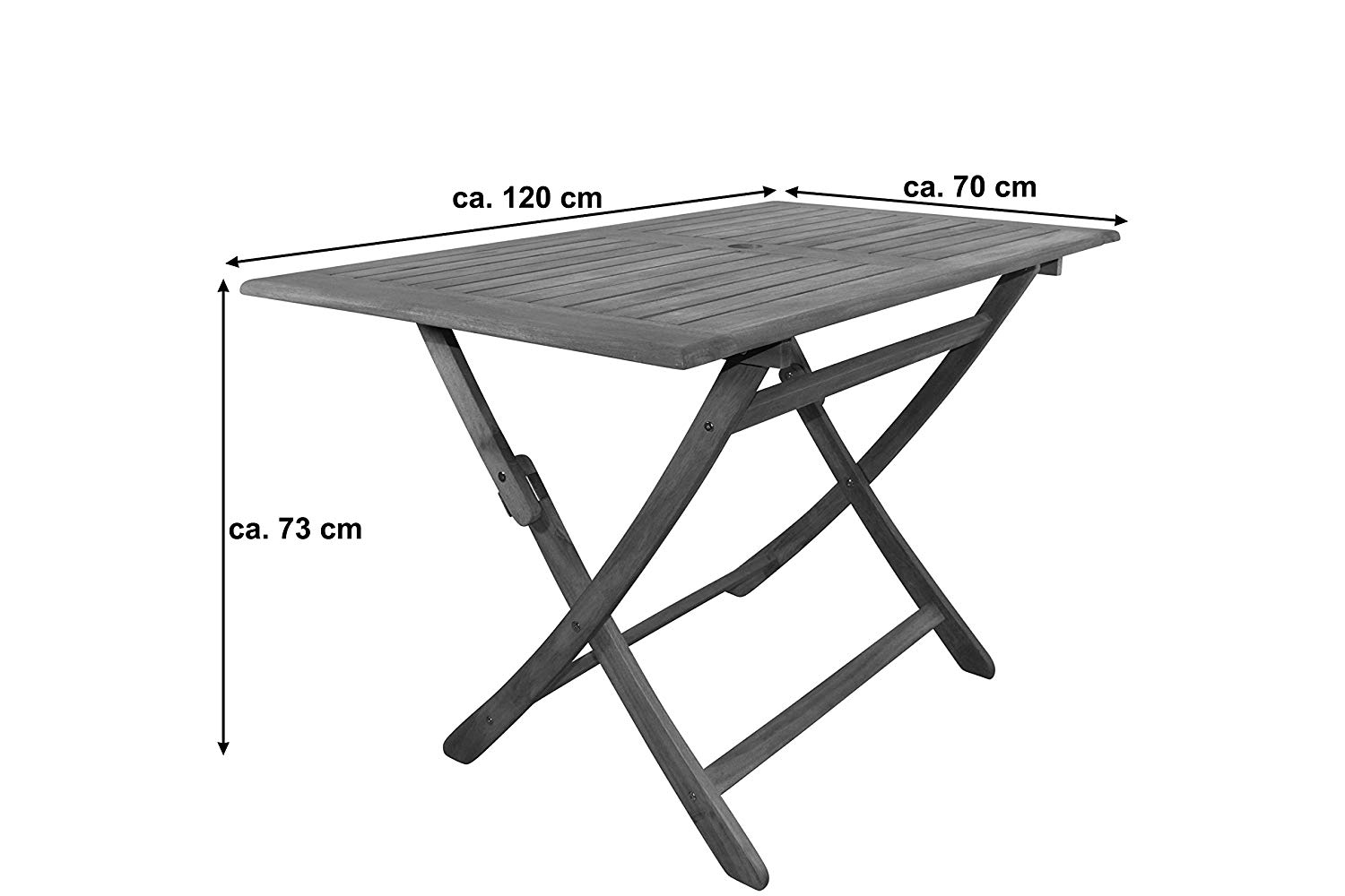 Balkontisch Gartentisch Akazie 120 x 70 cm Klapptisch CALEA