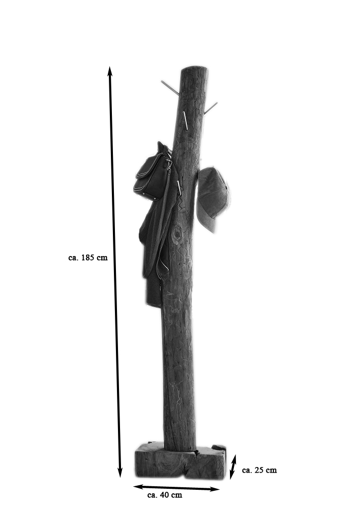  Garderobe Kleiderständer 40 x 25 x 185 cm Teak Zagon