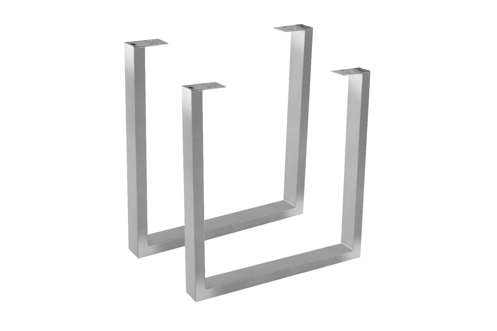 Tischgestell 2er Set Roheisen lackiert & zerlegt 70x10x74 cm silber U-Gestell