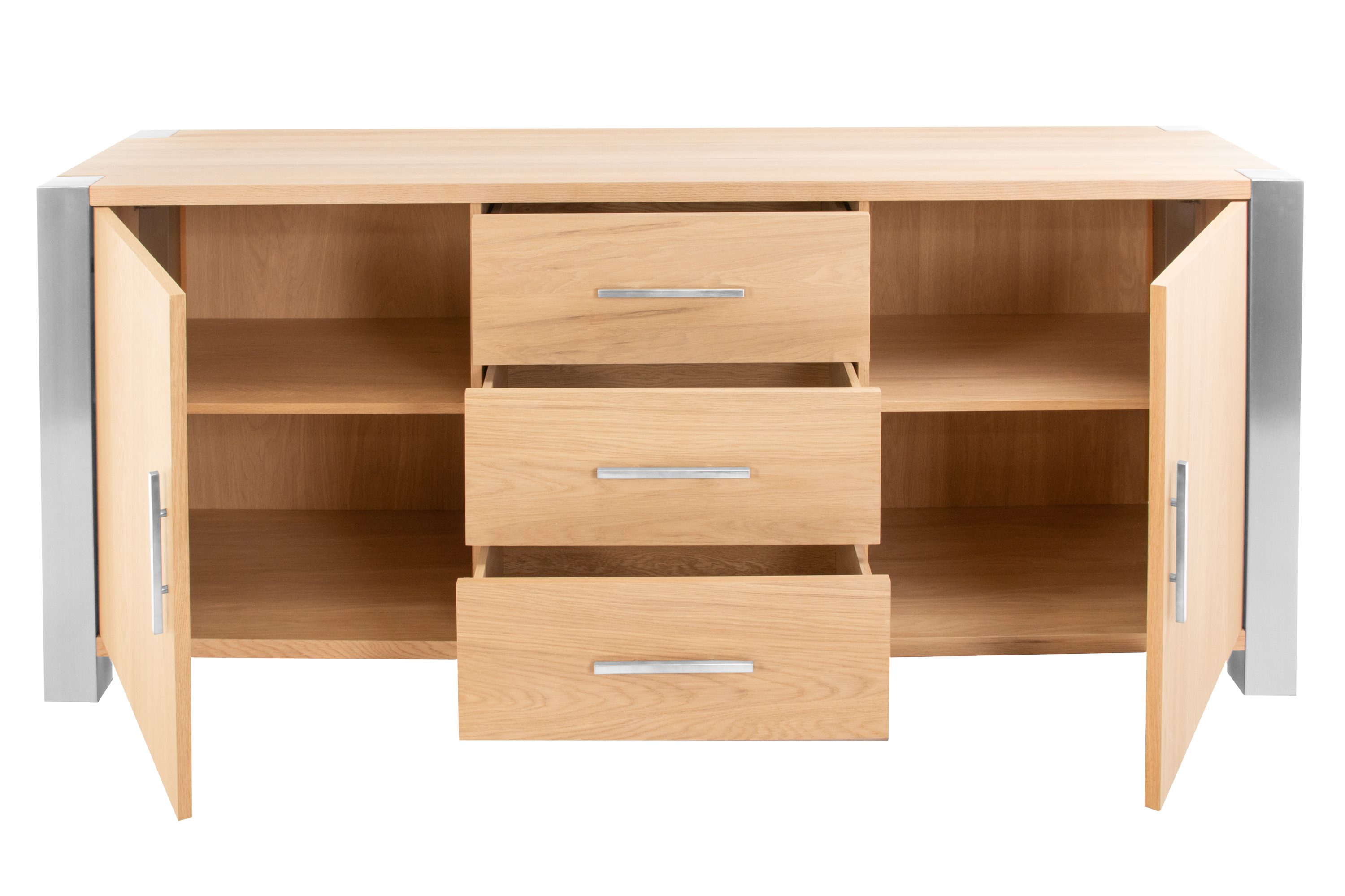 Sideboard Kommode 183 x 80 x 50 cm Eichenholz weiß lackiert OTTAWA