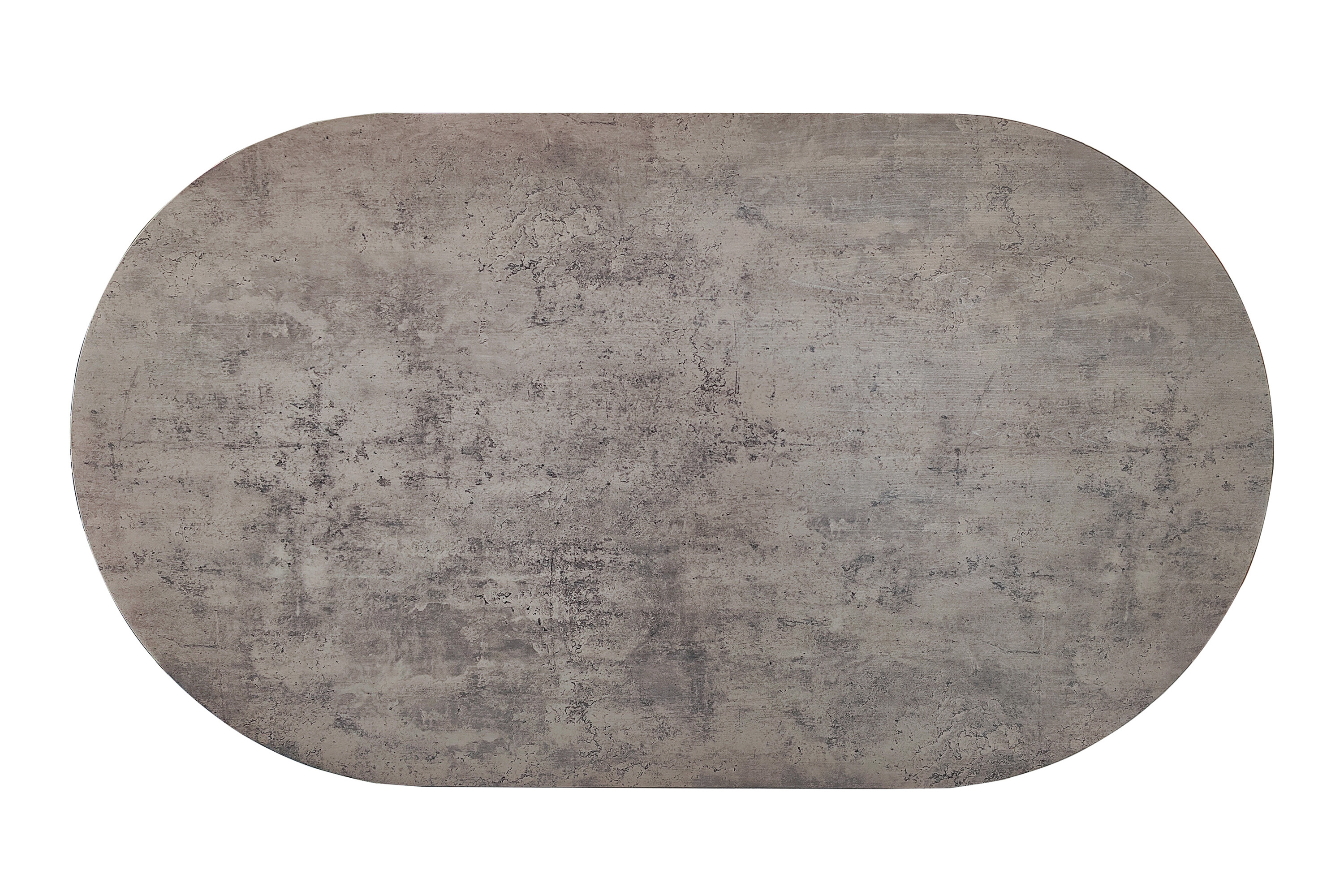 Esstisch 160 x 90 cm Holz Graue-Optik gerade Kante oval V-Gestell OVI