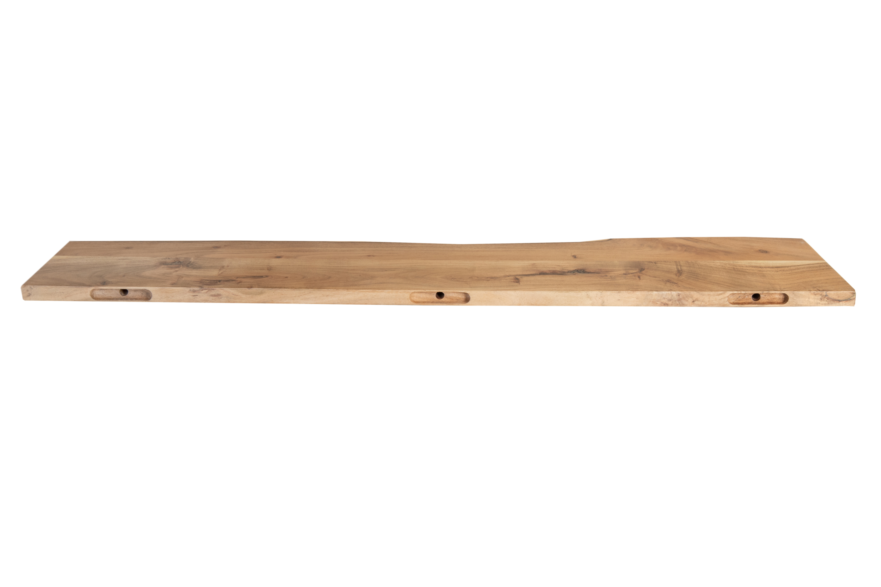 Steckboard mit Baumkante Wandregal Akazie massiv naturfarben lackiert 100 x 20 Amanda