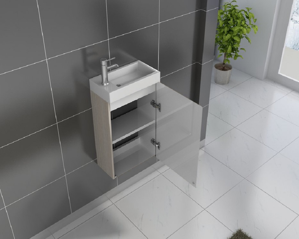  Gäste-WC Waschbecken 40 x 22 cm sonomaeiche Vega