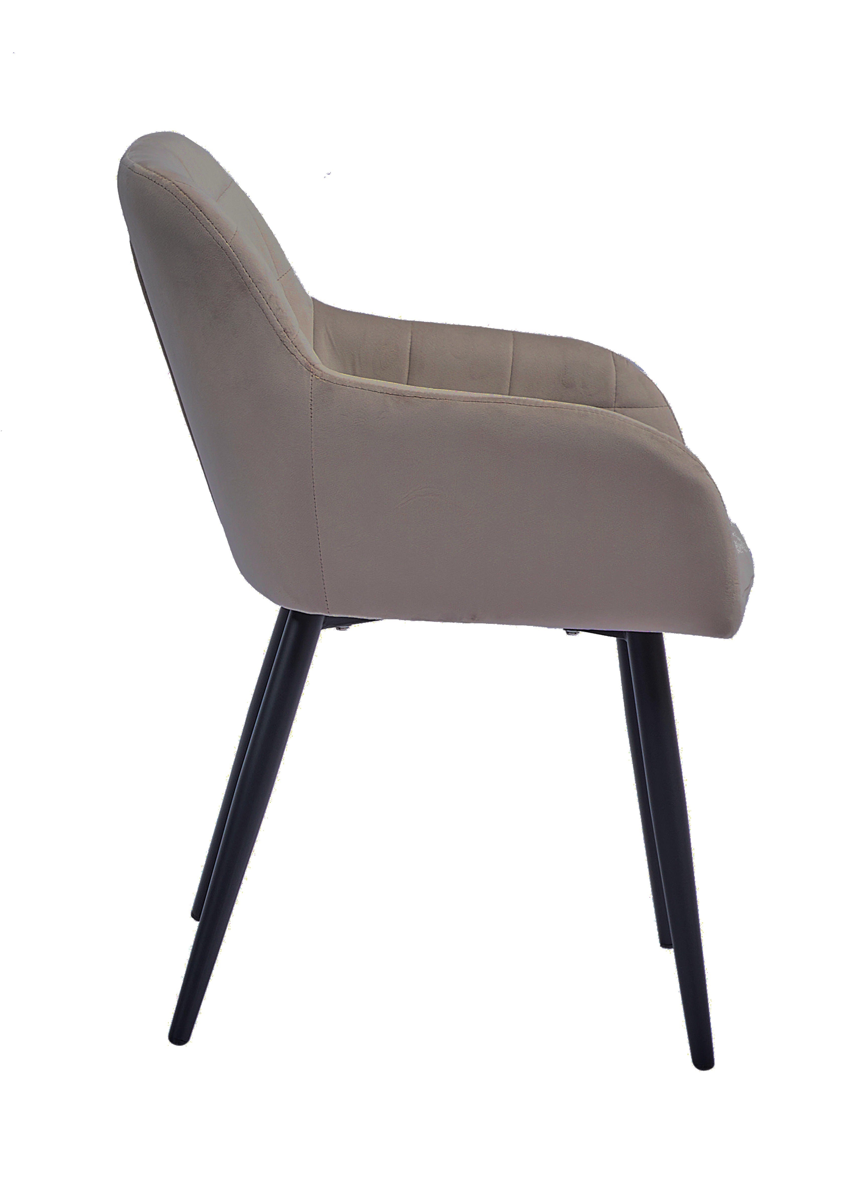  Esszimmer Armlehnstuhl Samt taupe schwarz Metallbeine LARS