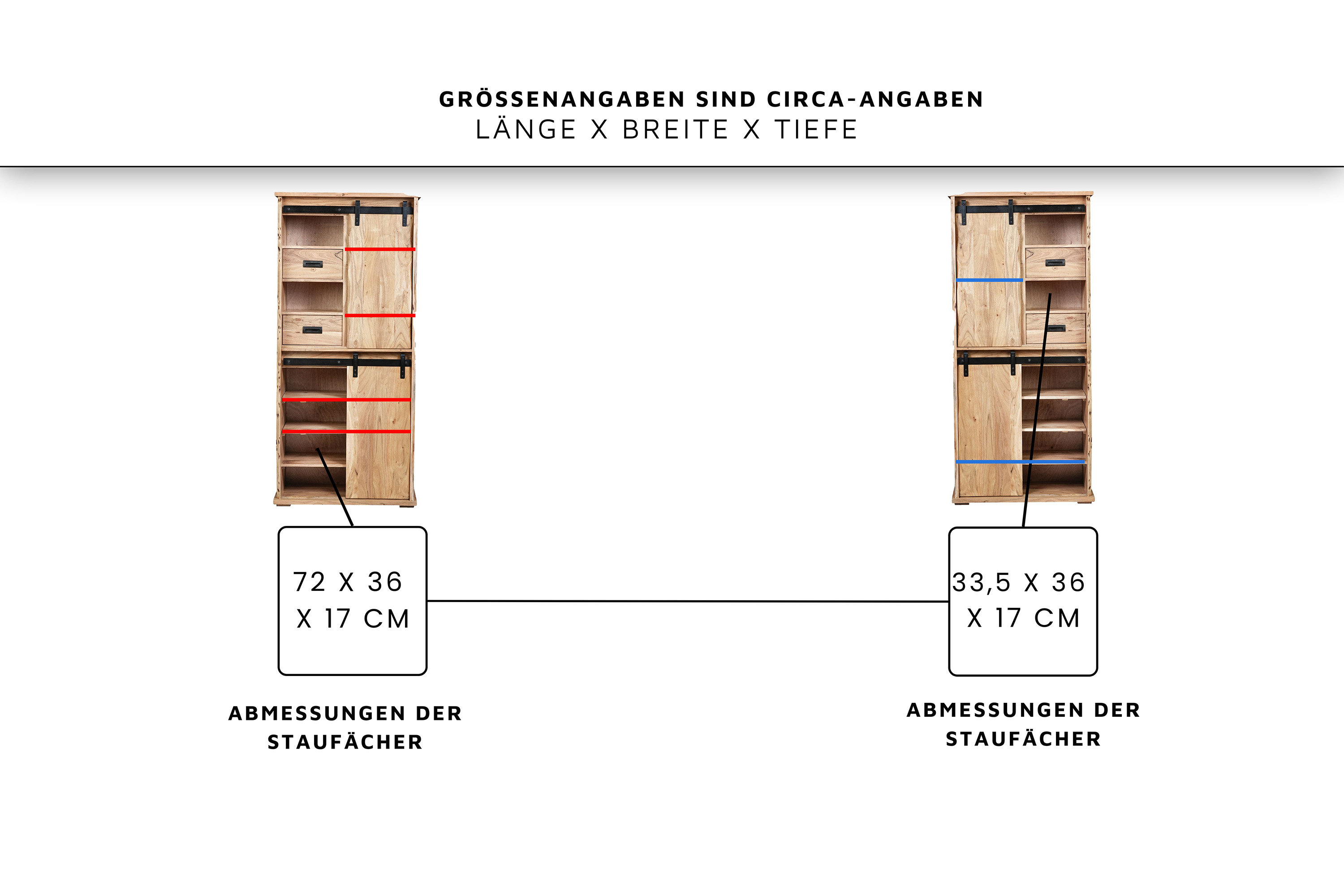 Highboard Baumkante 80 x 45 x 175 cm Akazienholz massiv naturfarben LIAN III