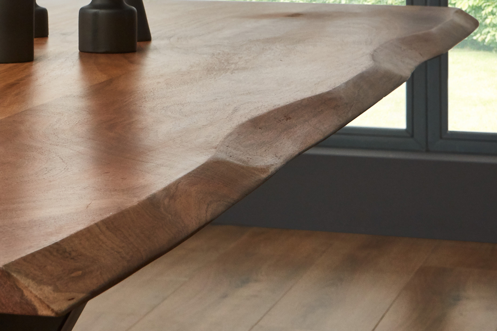  Esstisch Baumkante Akazie natur 200(300)x100 Ansteckplatten SPENCER