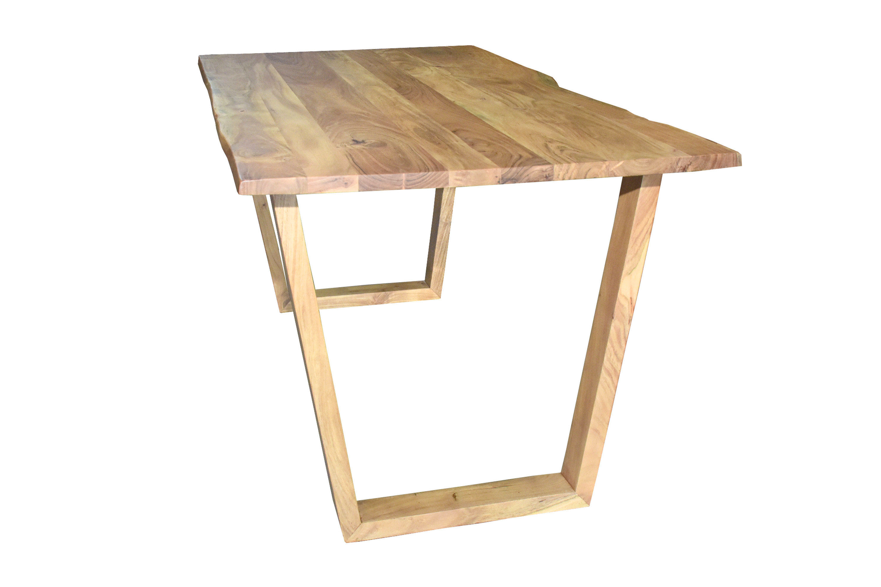 Esstisch Baumkante massiv Akazie natur 200 x 100 V-Holzgestell naturfarben GIRONA