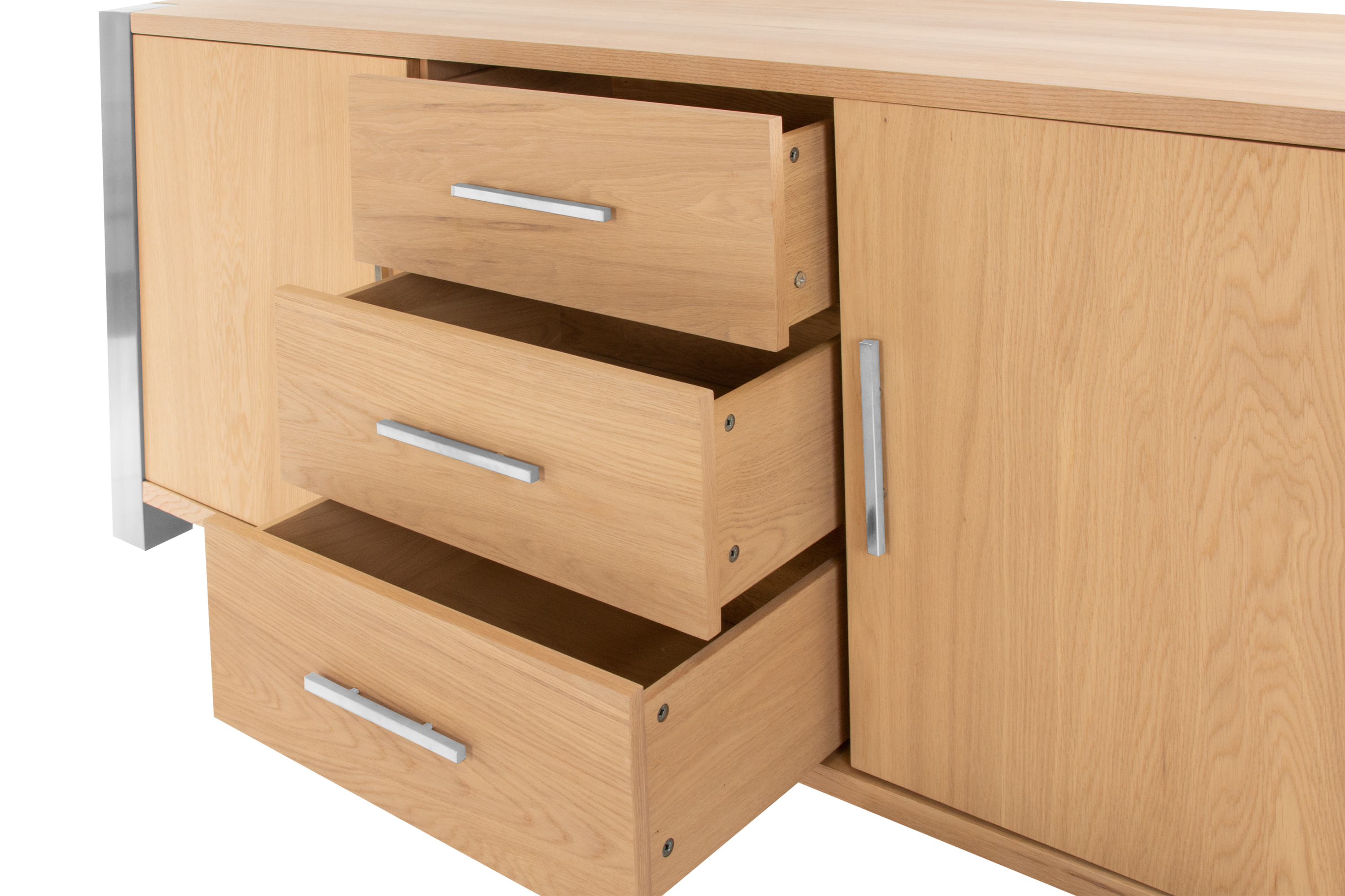 Sideboard Kommode 183 x 80 x 50 cm Eichenholz weiß lackiert OTTAWA