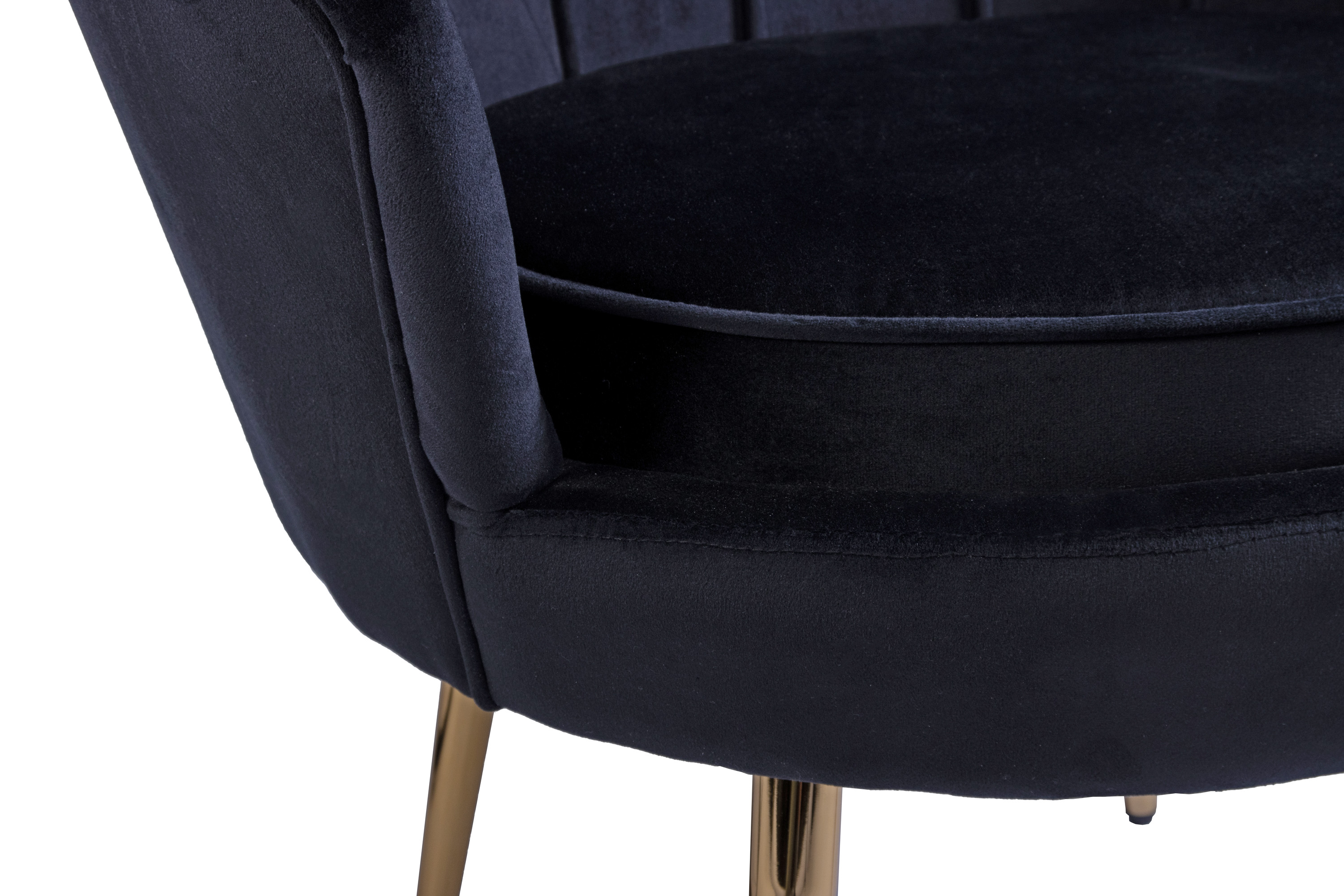  Armlehnsessel Polstersessel Samt Schwarz Retro-Look BIG CHAIR