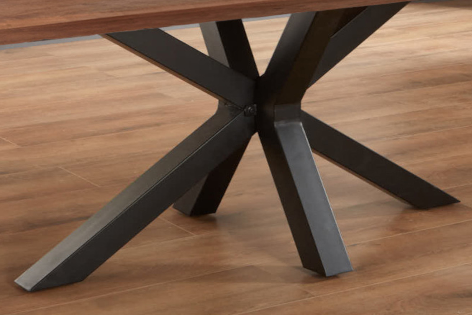 Esstisch Baumkante massiv Akazie nussbaum 300 x 100 schwarz SPYRO