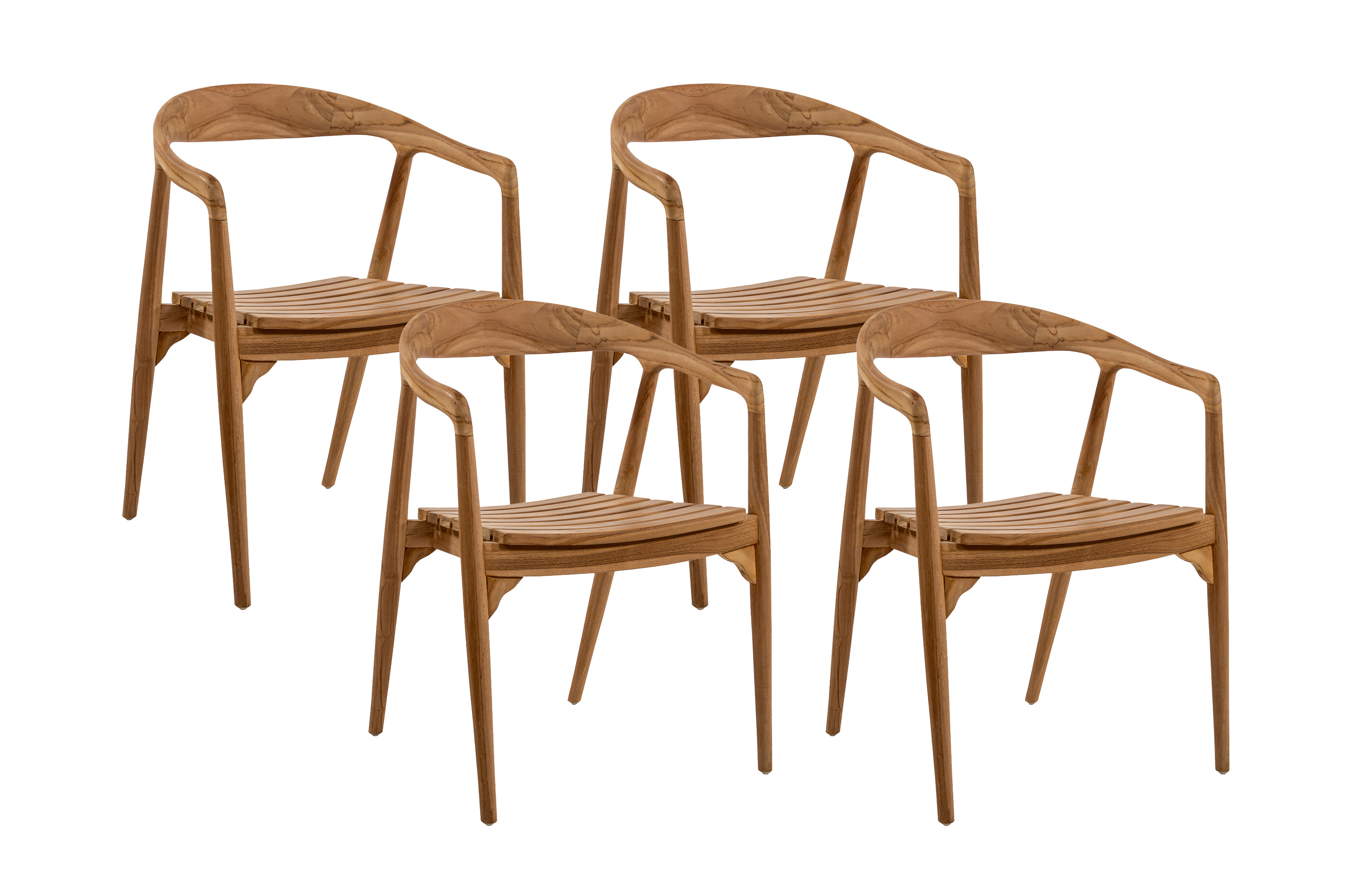 Gartengruppe 5tlg Gartentisch Teak 180 x 100 cm mit 4 Gartenstühlen HARRY