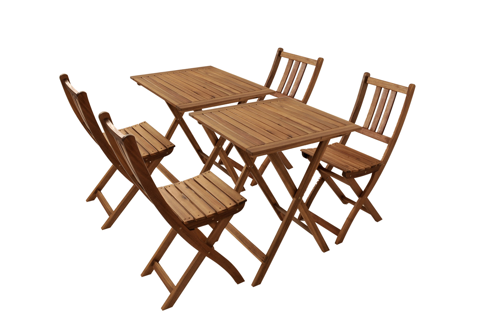  Balkonmöbel Set 6tlg. Akazie 2 Balkontische 60 x 60 cm BLOOM  