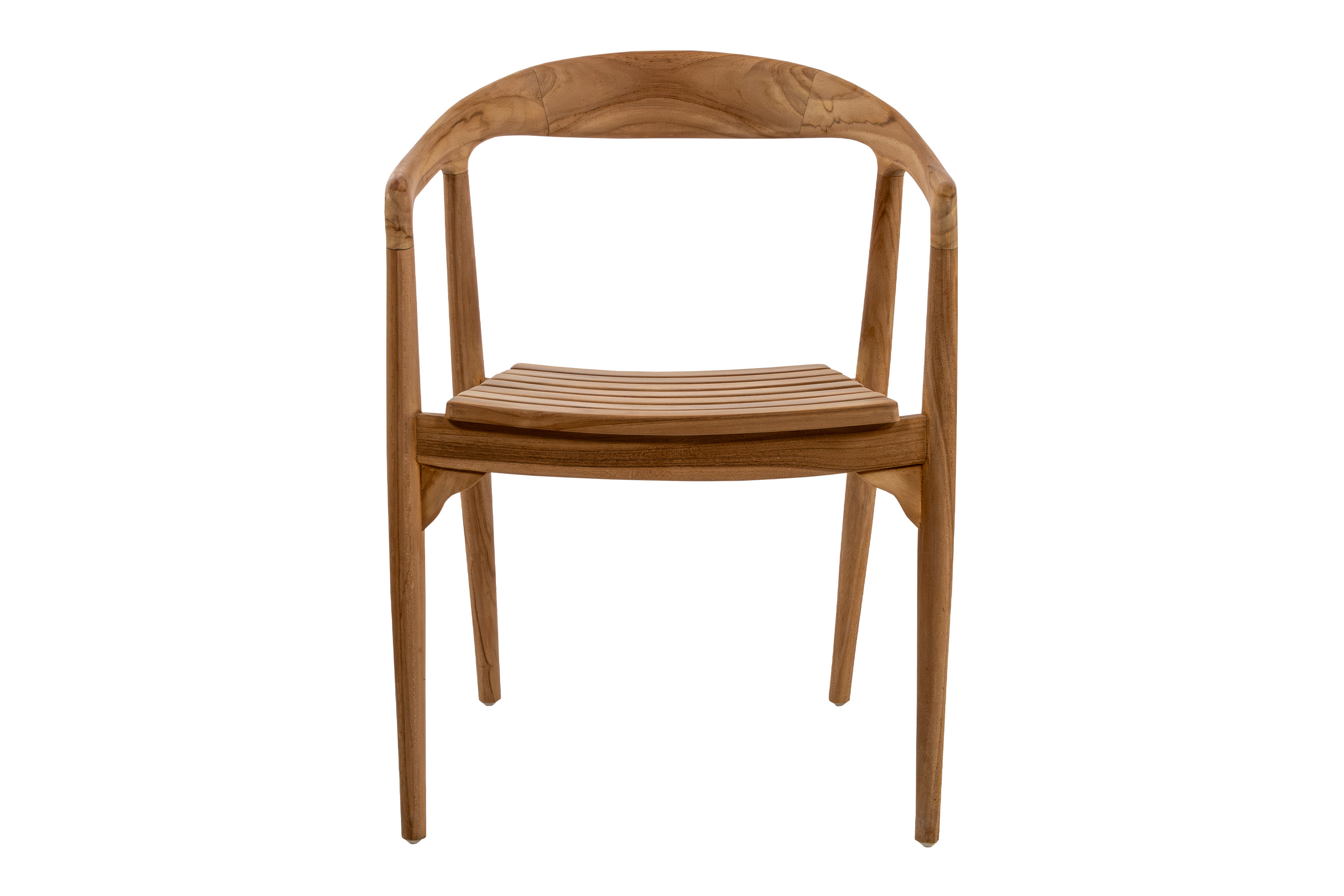Gartenstuhl Outdoor Teakholz massiv mit Armlehnen stapelbar & wetterfest SALLY
