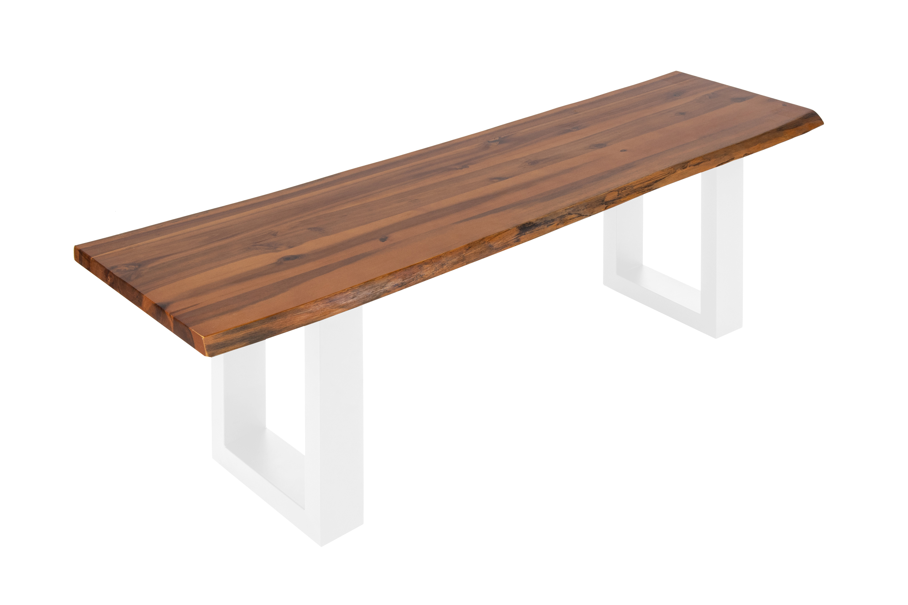 Sitzbank Baumkante 160 cm Cognac massiv Akazie weiß ESRA
