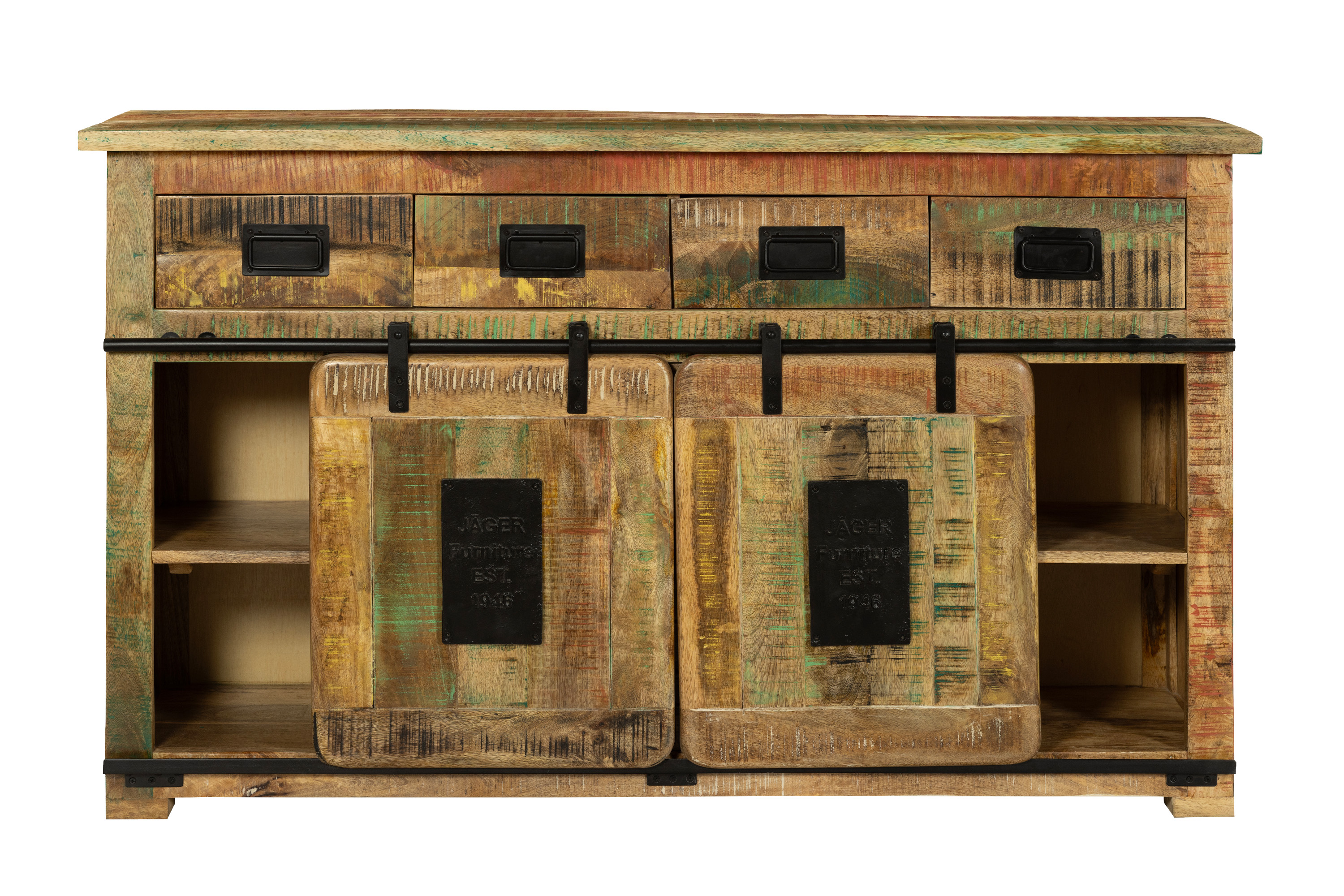 Sideboard Kommode Mango massiv vielfarbig 150 x 90 x 45 cm LIBRO