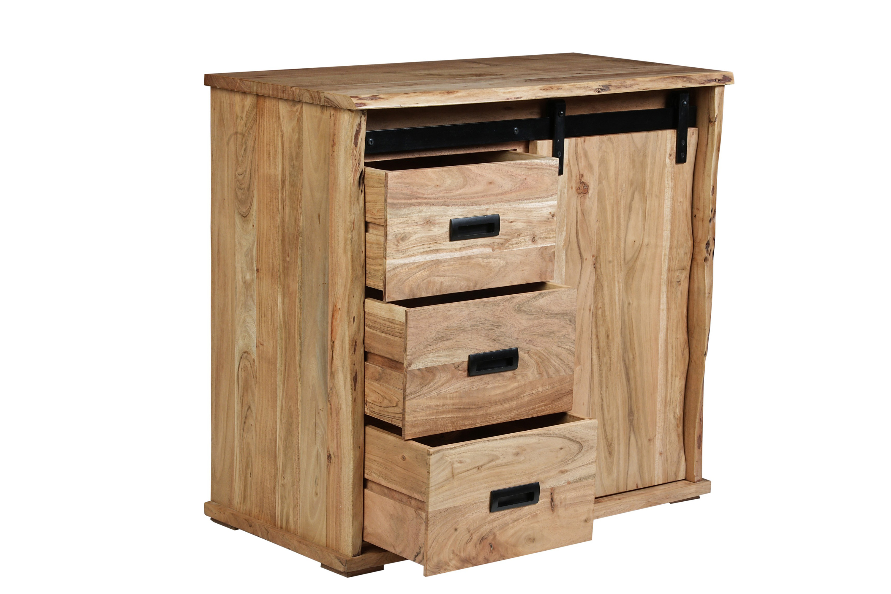 Sideboard Baumkante 90 x 45 x 85 cm Akazienholz massiv naturfarben LIAN V