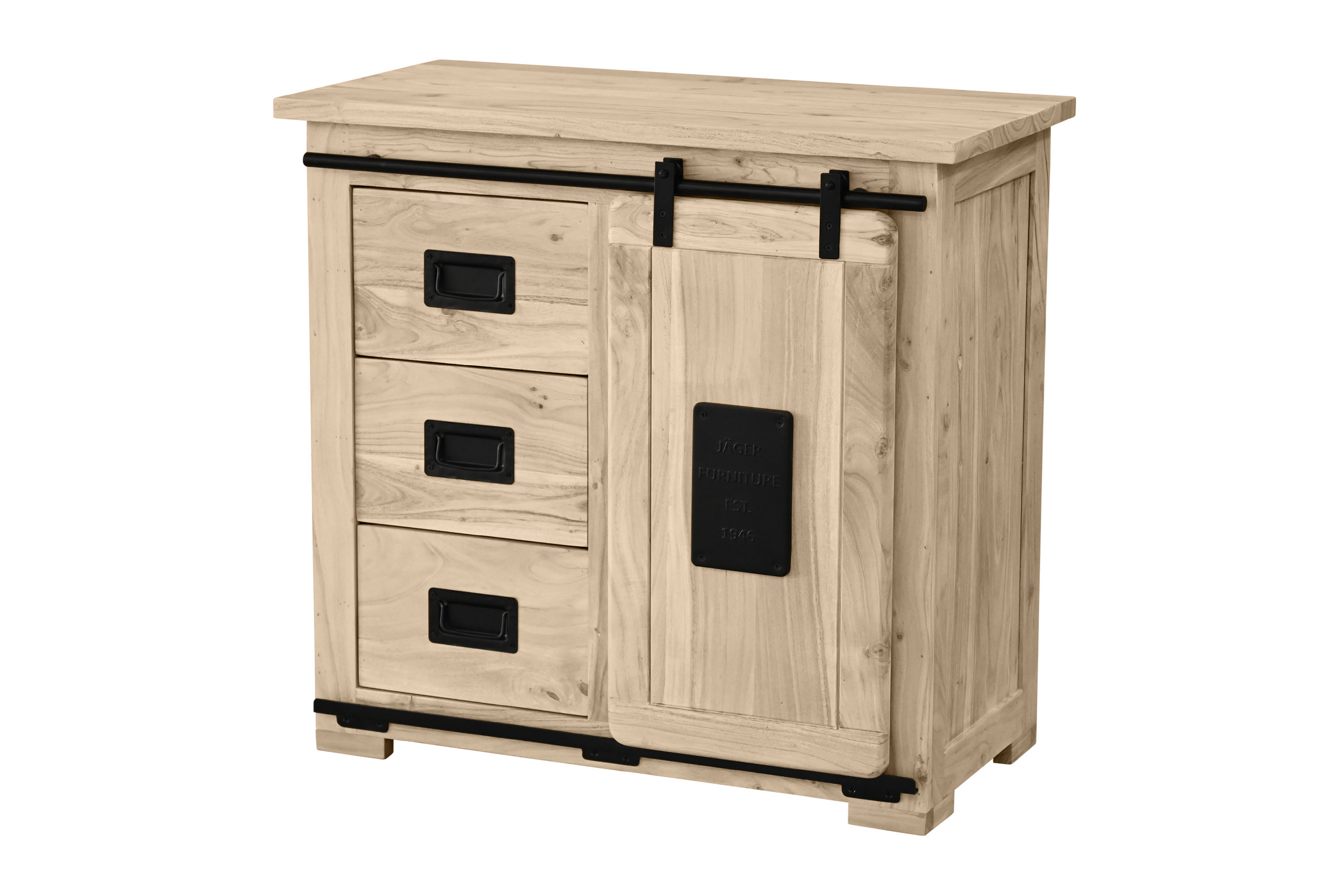 Sideboard Kommode Akazie massiv 90 x 45 x 85 cm eiche LIBRO
