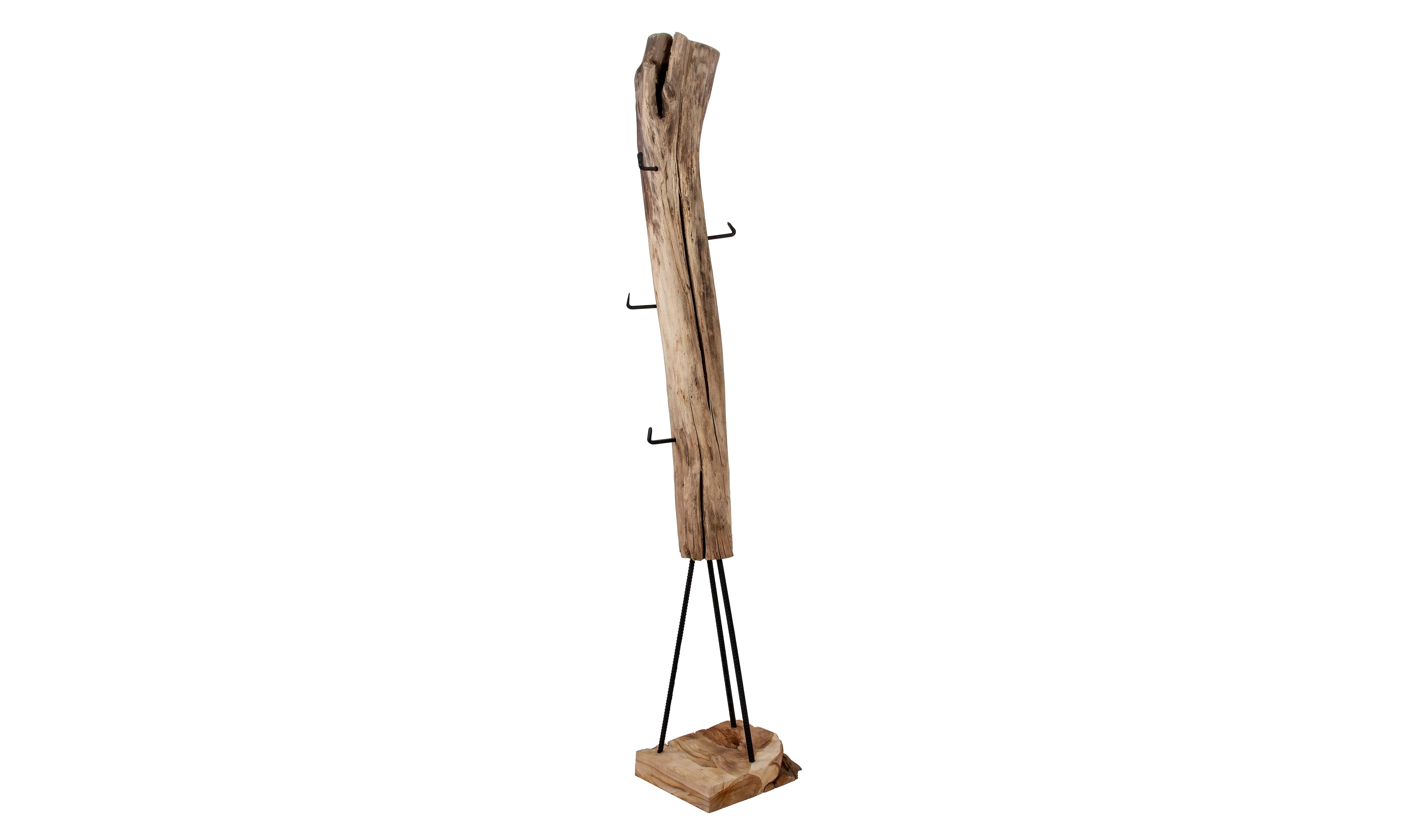 Garderobe Kleiderständer massives Teakholz 35 x 30 x 188 cm Teak ZALACCA