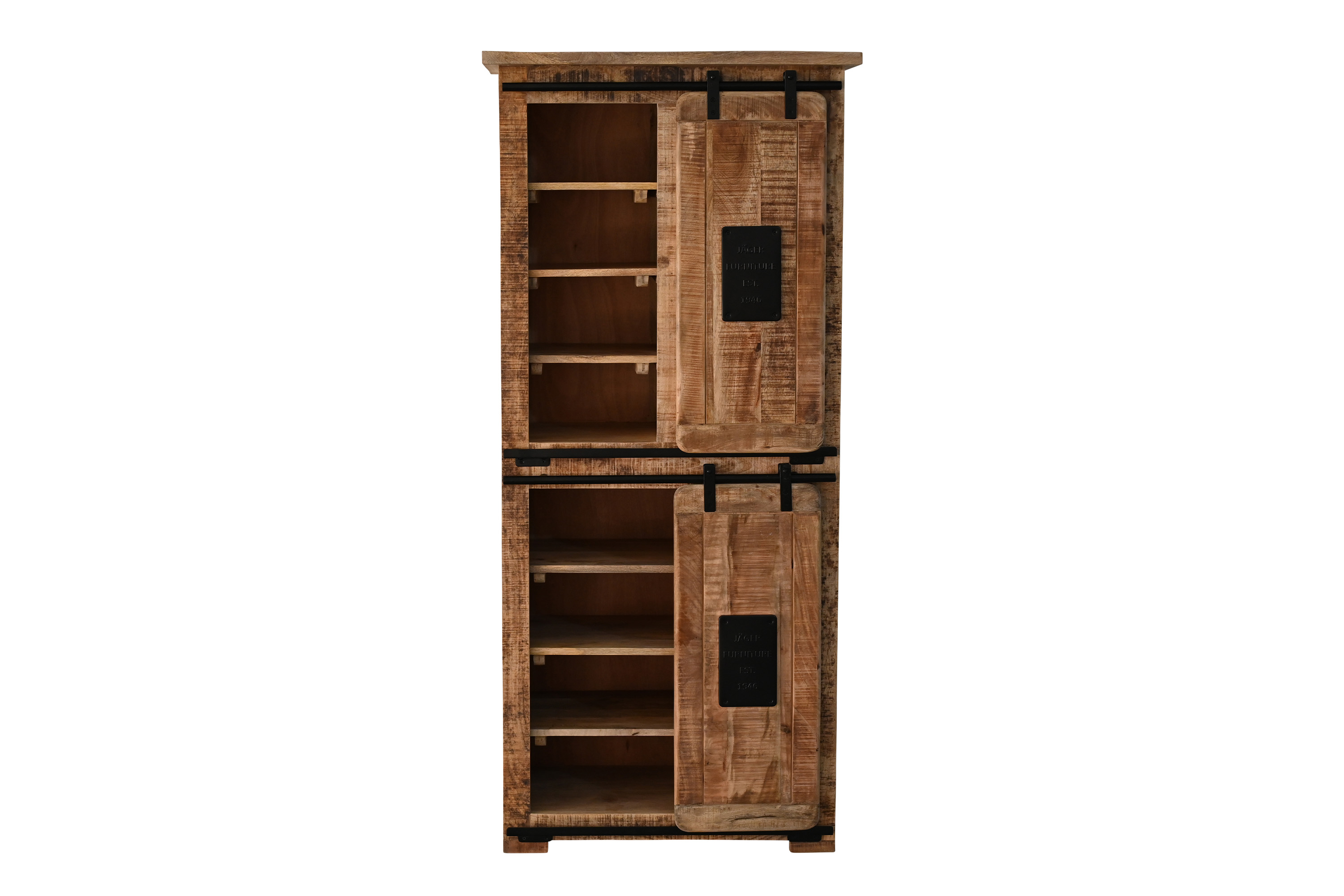 Highboard Mango Rough massiv vielfarbig 80 x 45 x 175 cm LIBRO