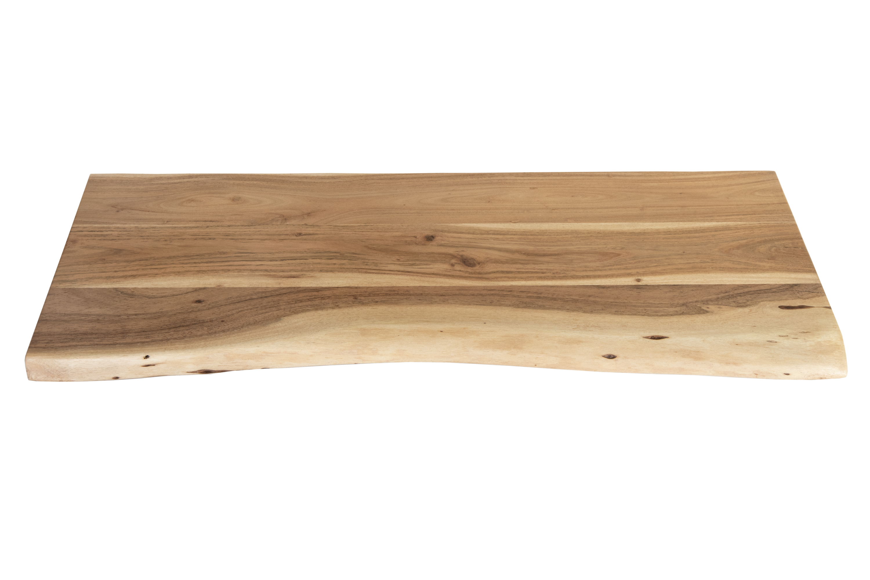 Holzplatte Arya mit echter Baumkante (einseitig), 70 x 30 cm, Akazienholz naturfarben, massiv & lackiert