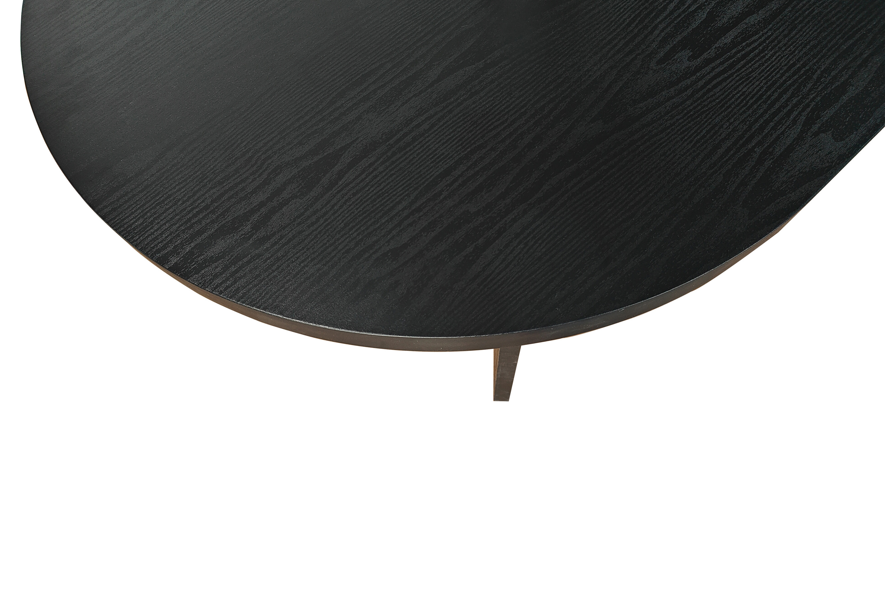 Esstisch 160 x 90 cm Holz Schwarze-Optik gerade Kante oval V-Gestell OVI