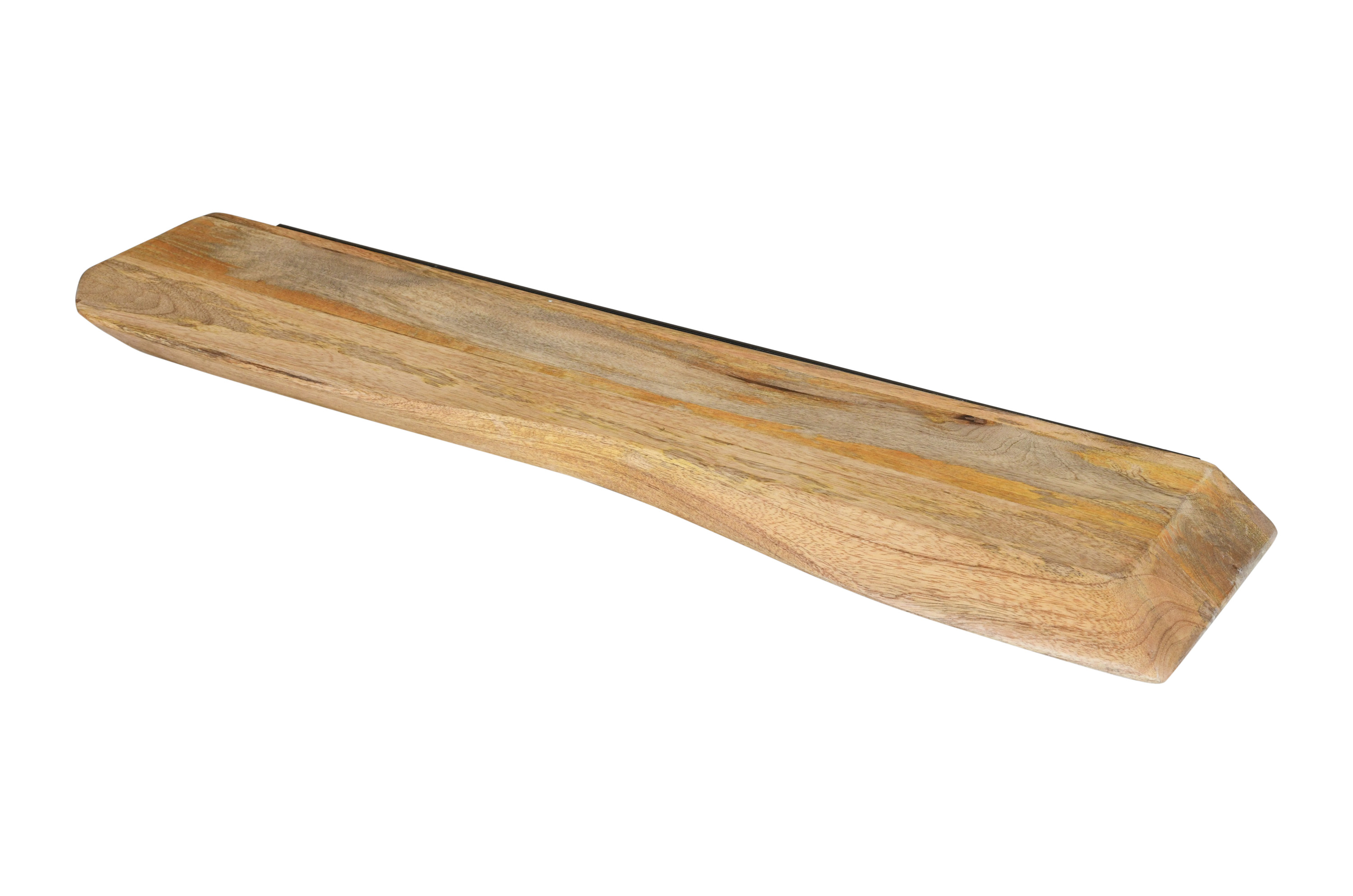Steckboard mit Baumkante Wandregal Mango massiv natur lackiert 80 x 20 cm LIORA