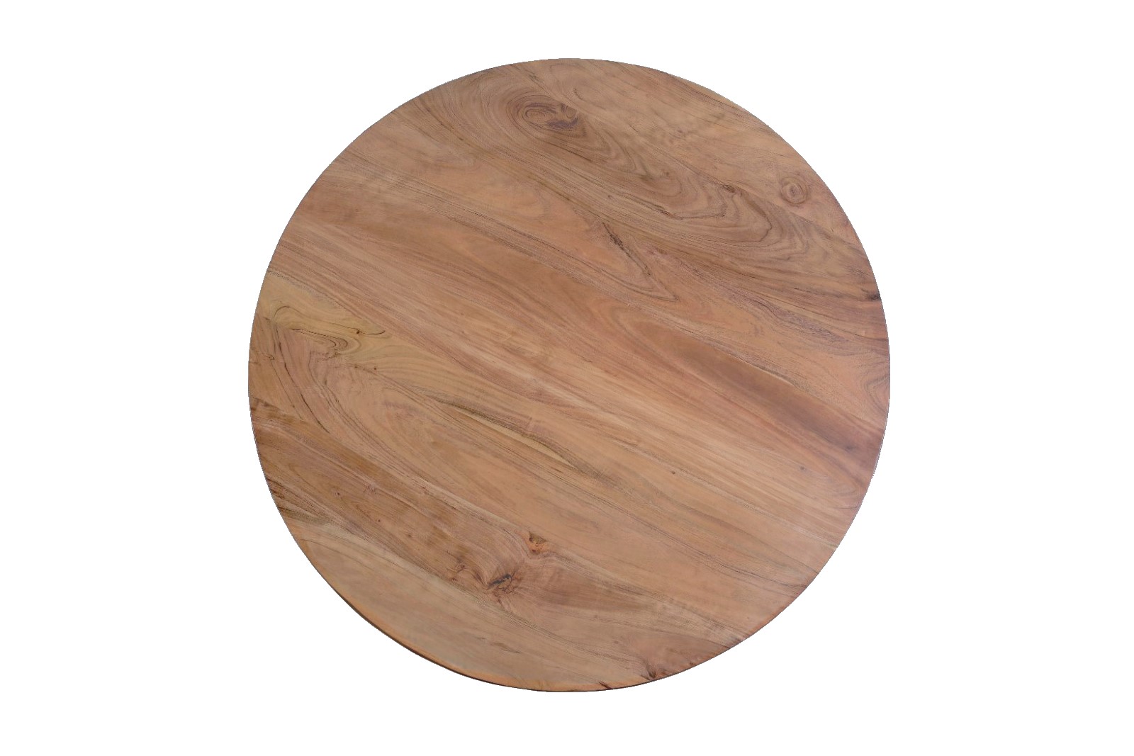  Esszimmertisch rund 120 cm Akazienholz Natur Silber RUNA