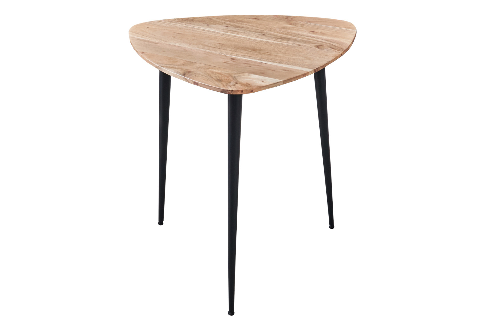 Beistelltisch Akazie 60 x 60 cm natur schwarz ELSA